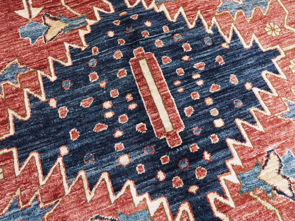 8x12 Ft Red Heriz Rug - Afghan Wool Oriental Rug