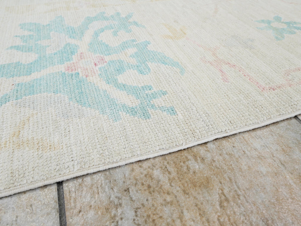 10x14 Ft Colorful Pastel Ushak Rug - Hand Knotted Afghan Rug - Turkish Design