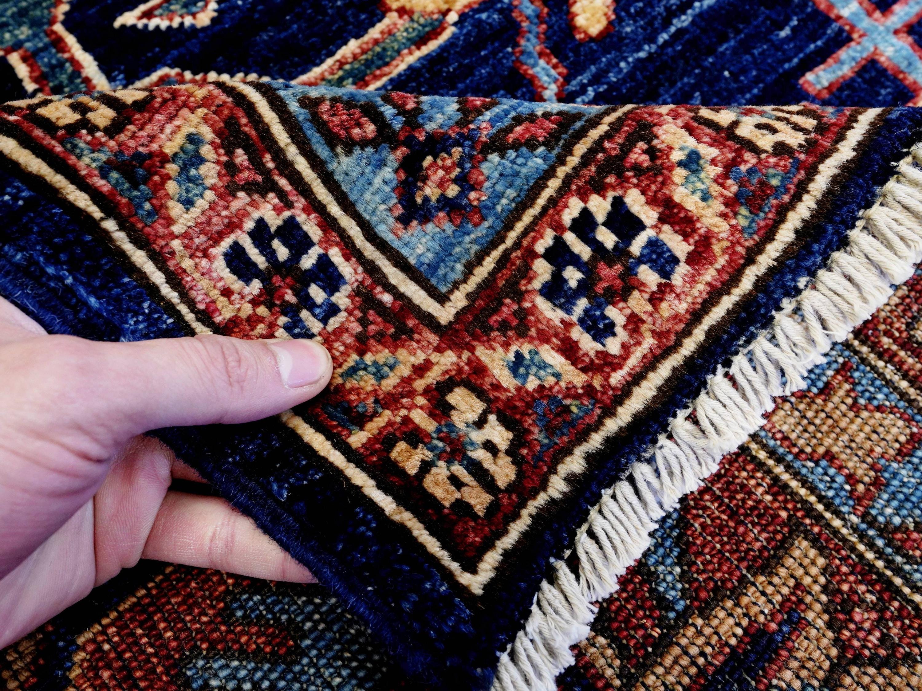 8x10 Ft Blue Heriz Rug - Traditional Hand Knotted Rug - Persian Design