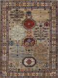 5x7 Ft Brown Heriz Rug - Hand Knotted Oriental Wool Rug