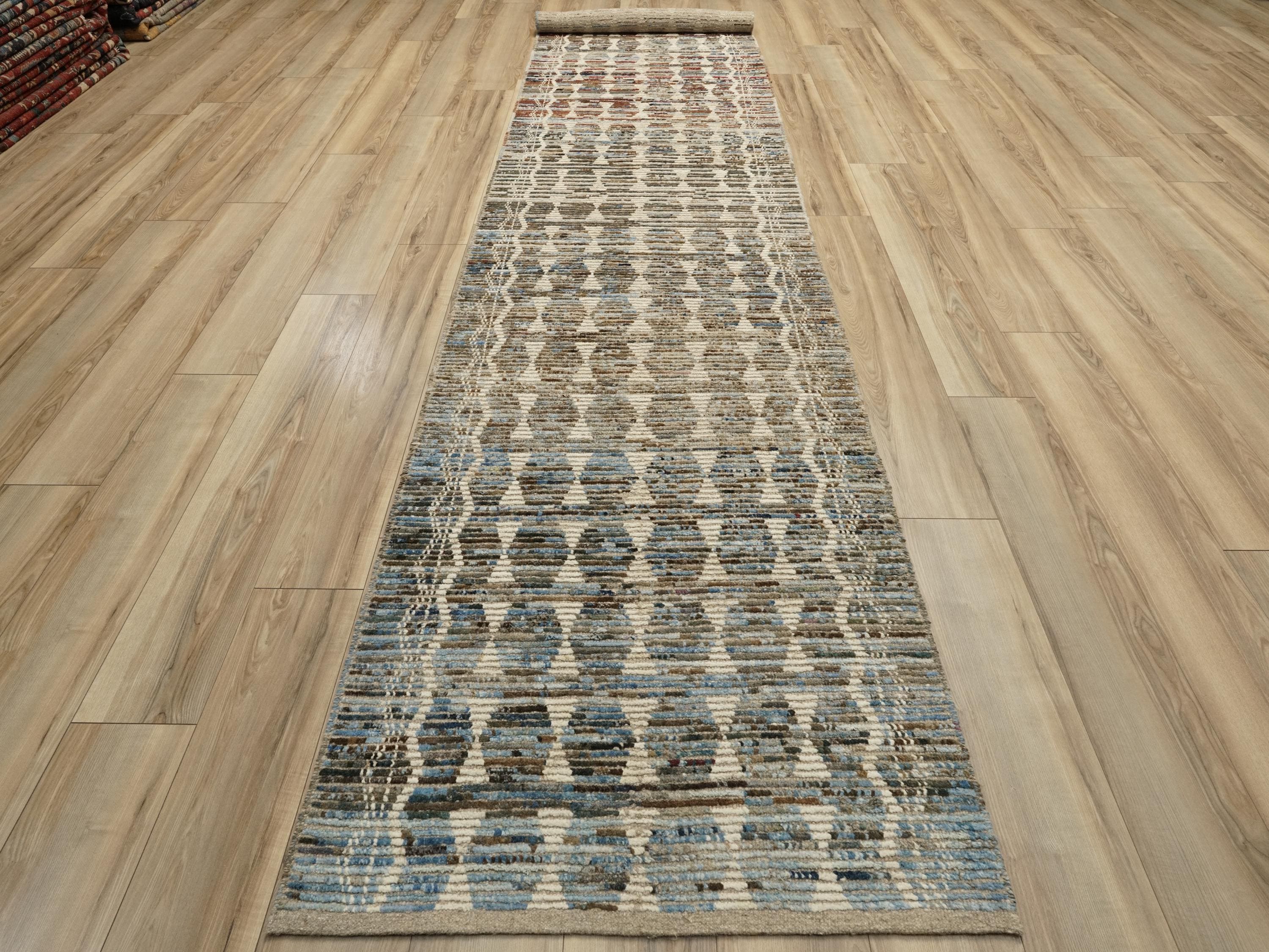 15 Ft Coral Moroccan Runner Rug - Handmade Afghan Hallway Rug