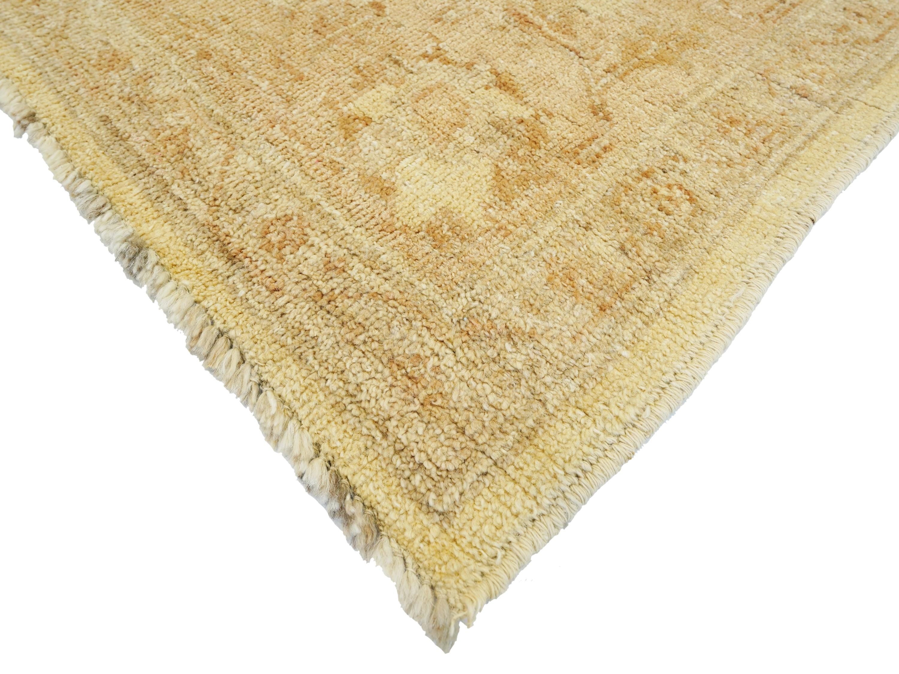 9x12 Ft Beige Ushak Rug - Hand Knotted Afghan Oriental Rug