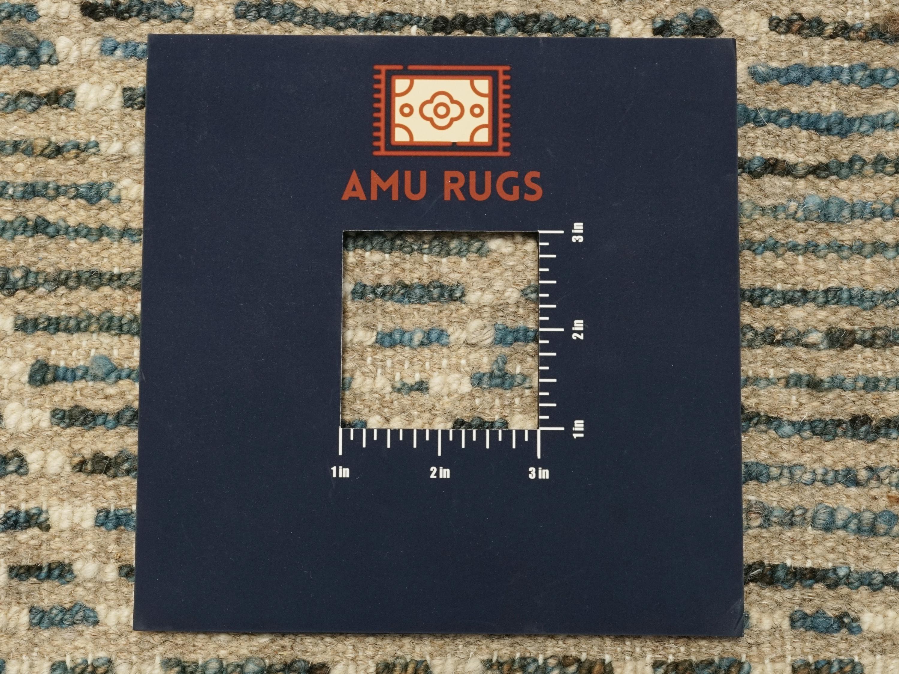 7x7 Ft Blue Moroccan Rug - Afghan Handmade Square Rug