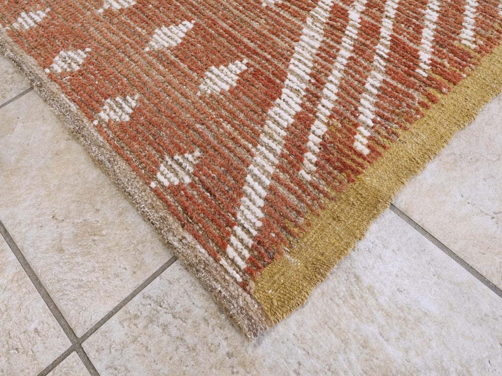 9x12 Ft Red Moroccan Rug - Hand Knotted Area Rug - Tribal Design