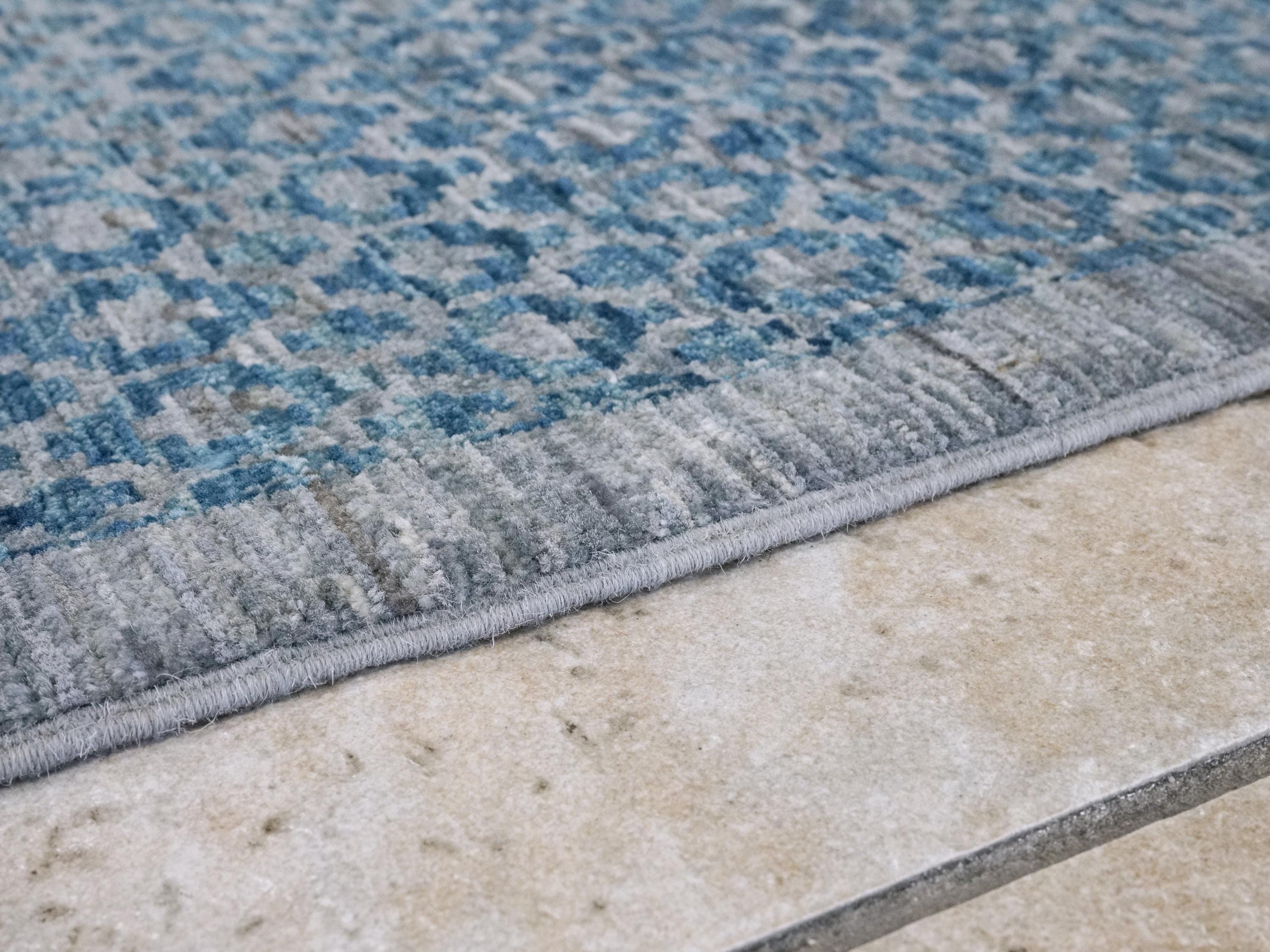 6x9 Ft Blue Gabbeh Rug - Afghan Wool Area Rug