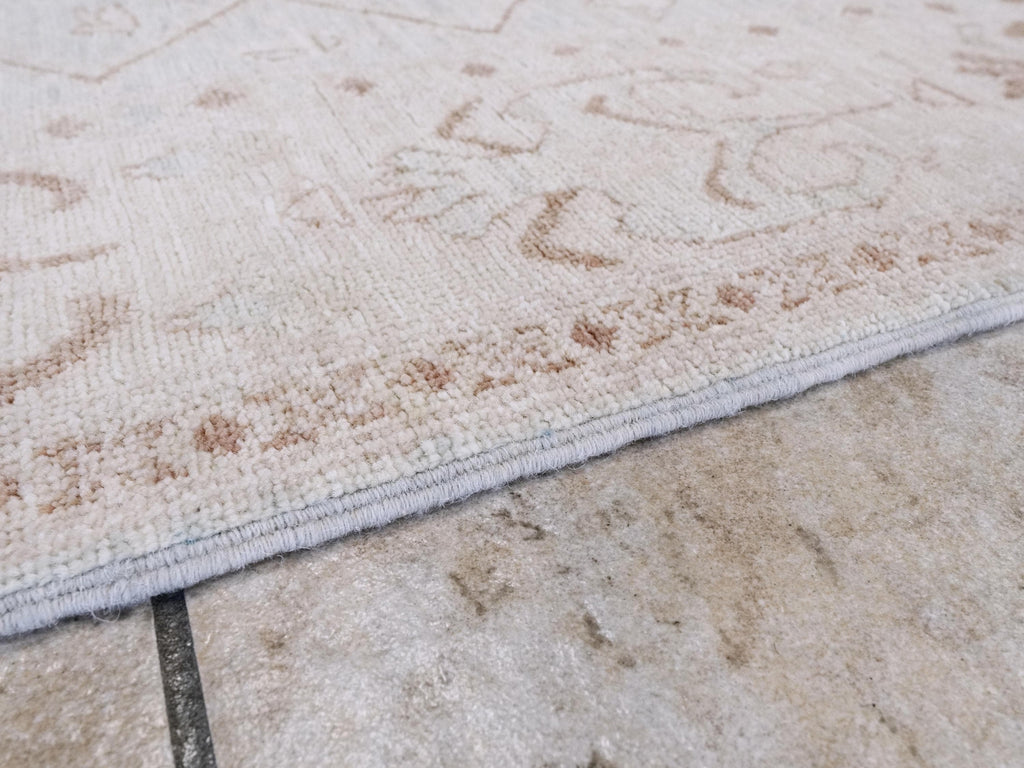 5x12 Ft White Serapi Runner Rug - Afghan Handmade Wool Hallway Rug