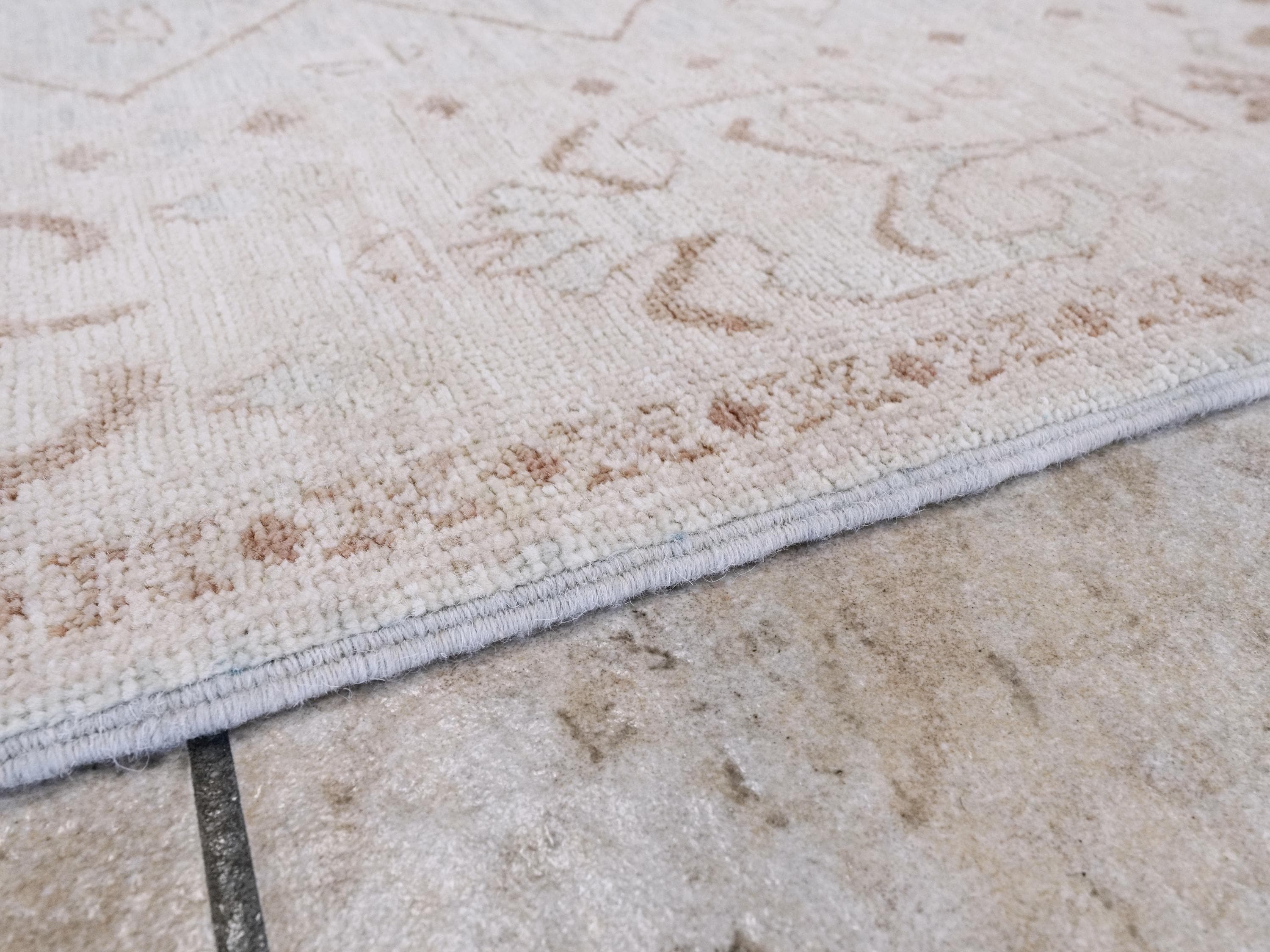 5x12 Ft White Serapi Runner Rug - Afghan Handmade Wool Hallway Rug