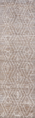 9 Ft Brown Moroccan Runner Rug - Afghan Handmade Hallway Rug