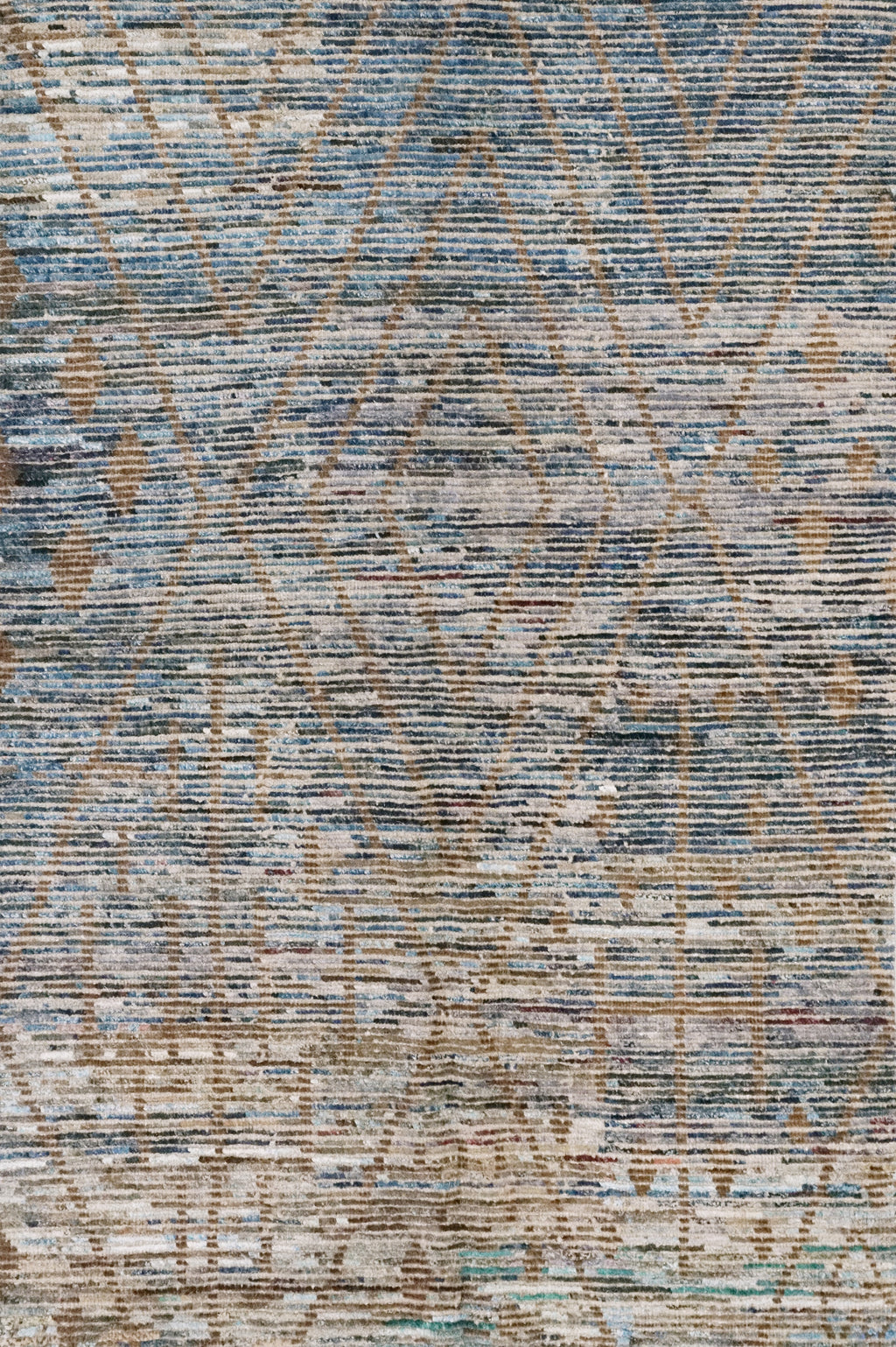 4x6 Ft Blue & Brown Moroccan Rug - Hand Knotted Wool Area Rug