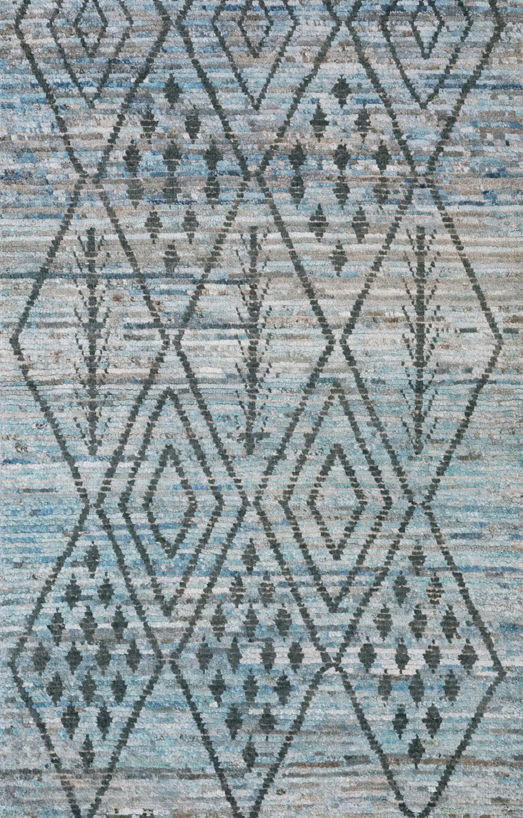 3x5 Ft Blue Moroccan Rug - Hand Knotted Area Rug