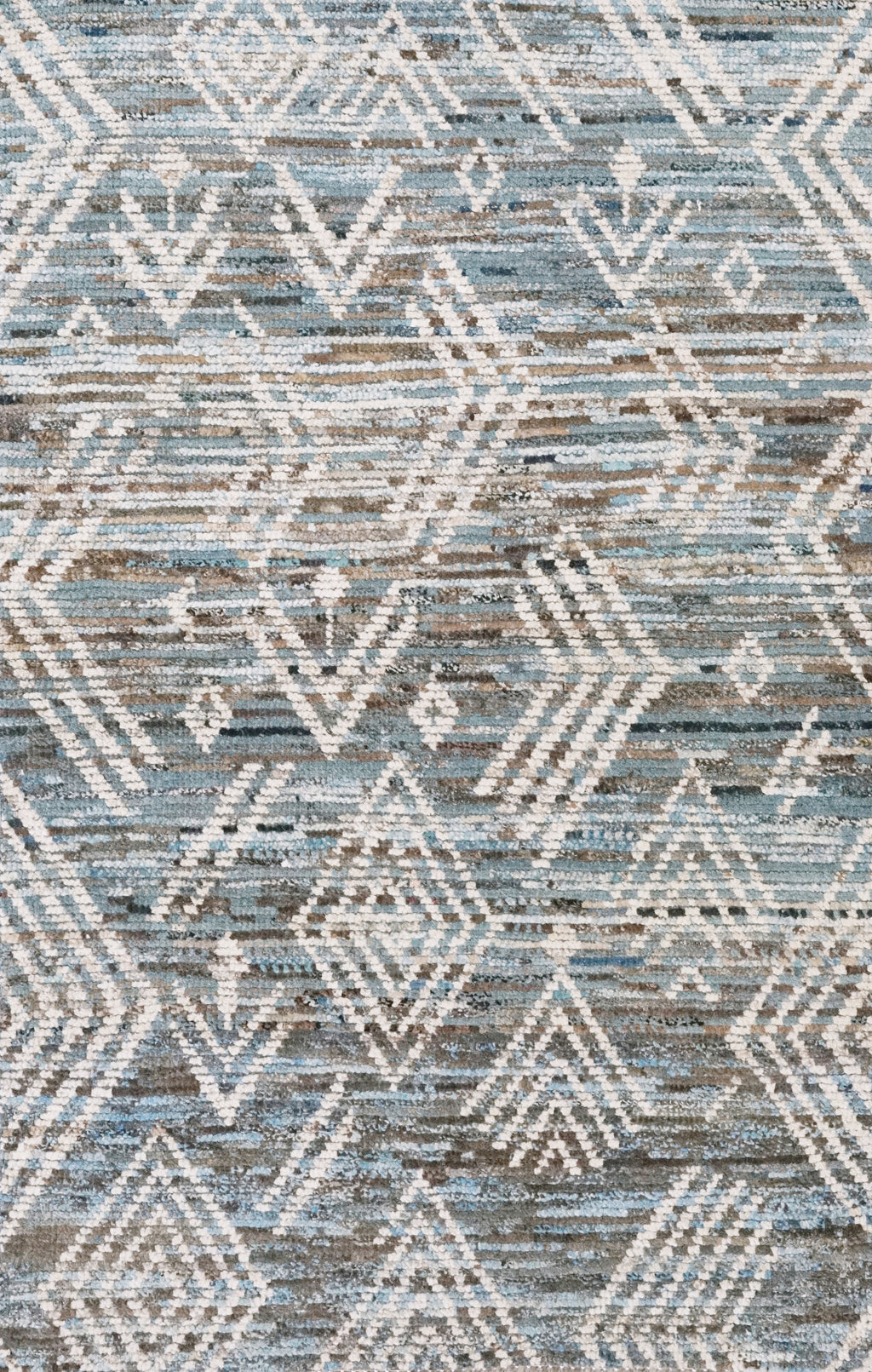 3x5 Ft Blue & Beige Moroccan Rug - Hand Knotted Area Rug