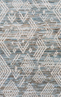 3x5 Ft Blue & Beige Moroccan Rug - Hand Knotted Area Rug