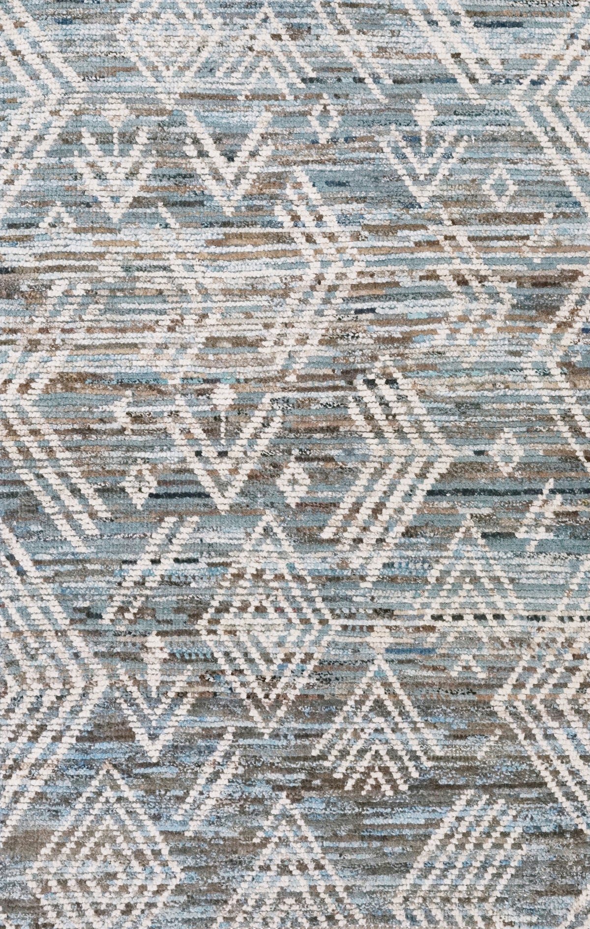 3x5 Ft Blue & Beige Moroccan Rug - Hand Knotted Area Rug