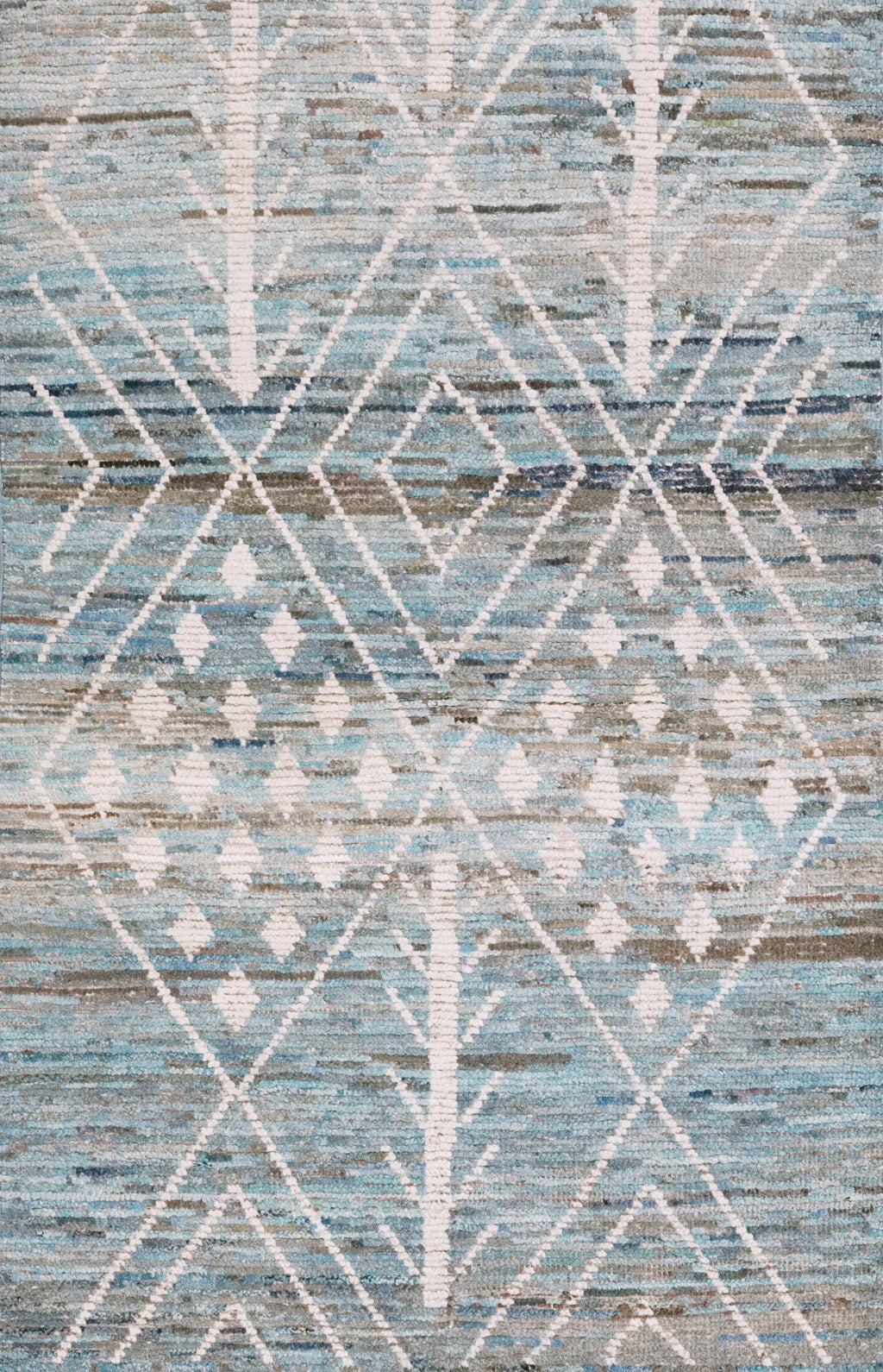 3x5 Ft Blue Moroccan Rug - Hand Knotted Area Rug