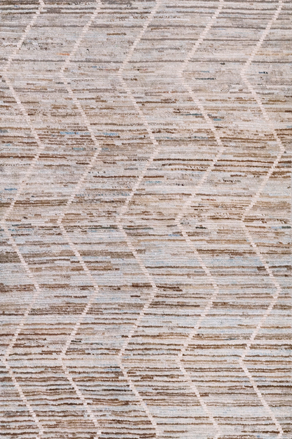 4x6 Ft Blue & Brown Moroccan Rug - Hand Knotted Wool Area Rug