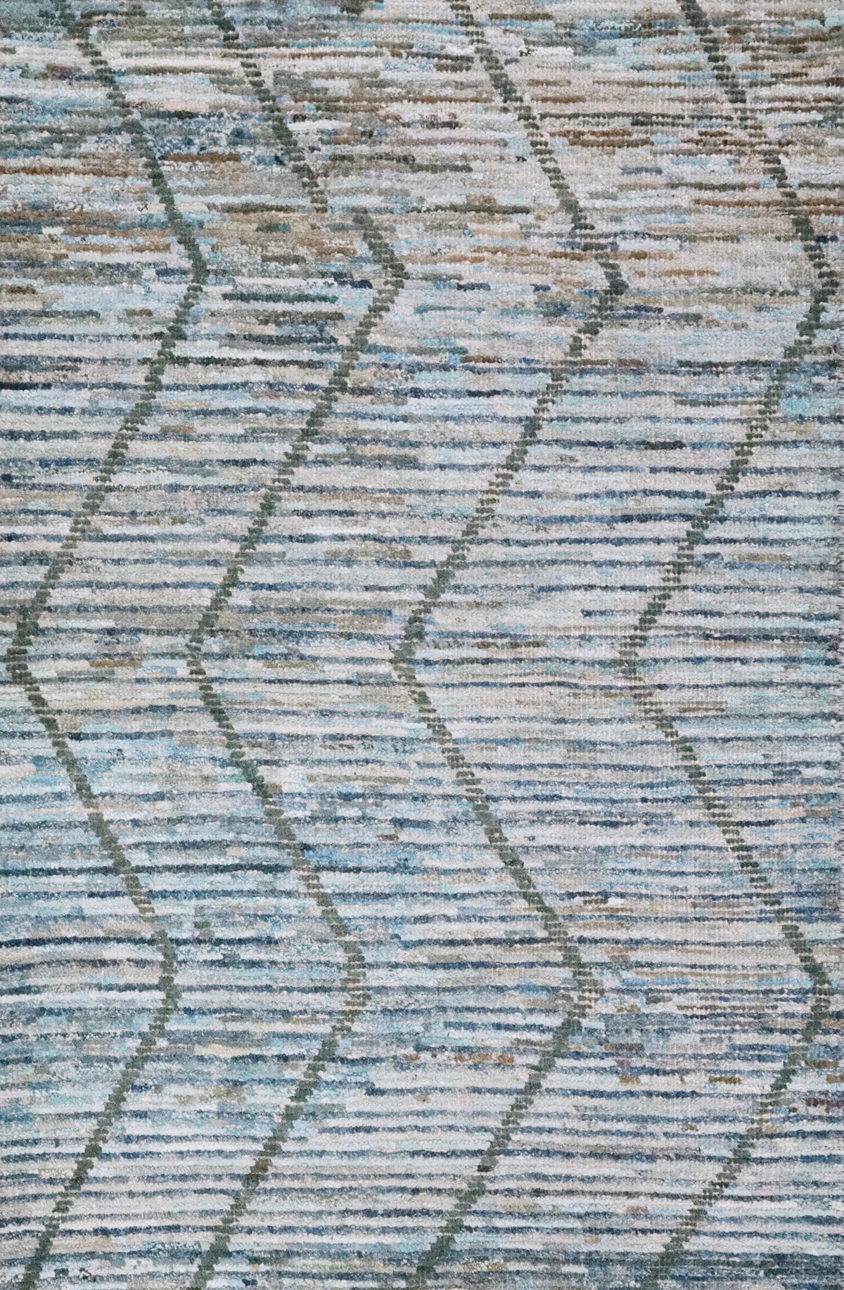 3x5 Ft Blue Moroccan Rug - Hand Knotted Area Rug