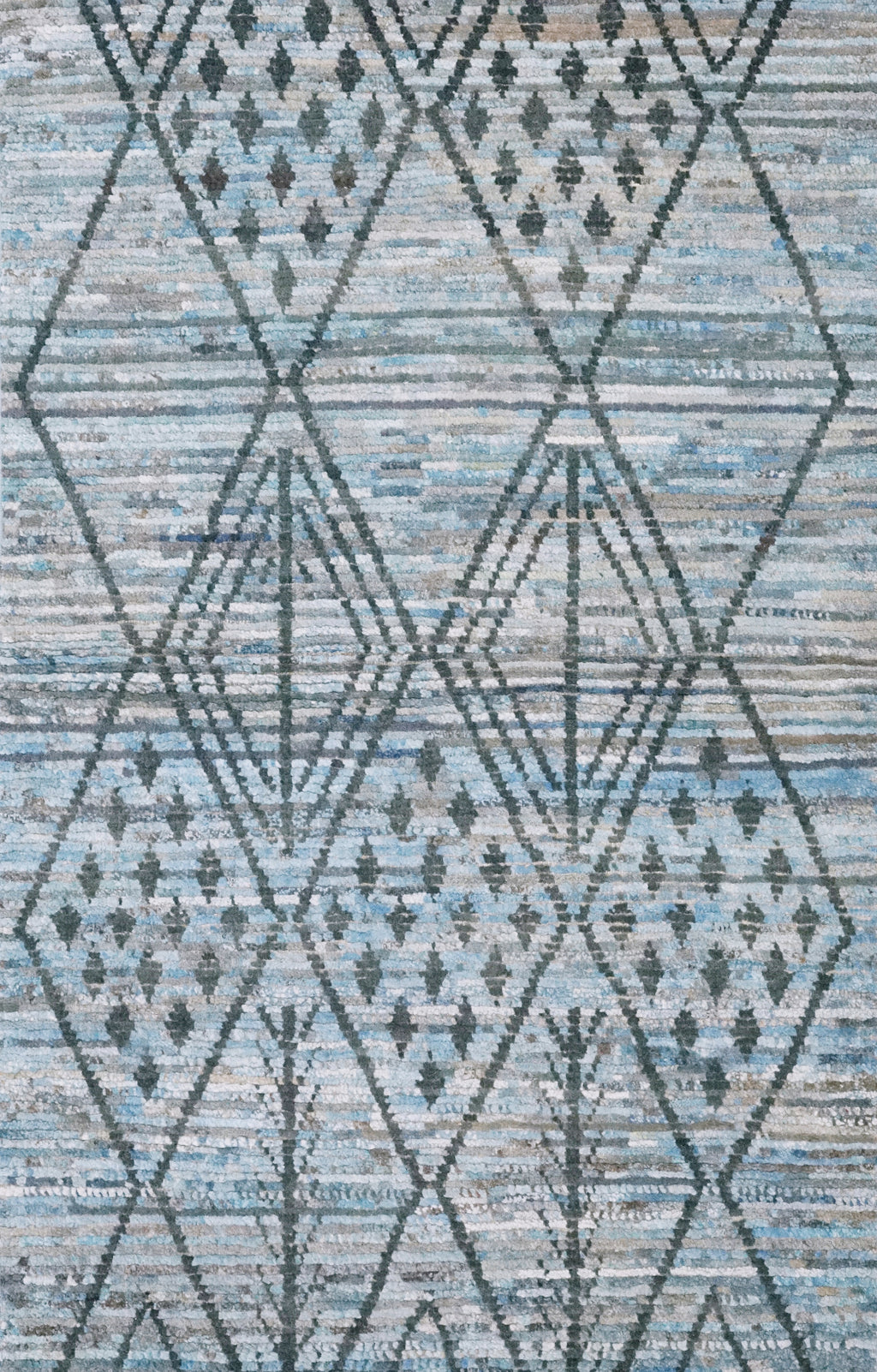 3x5 Ft Blue Moroccan Rug - Hand Knotted Area Rug