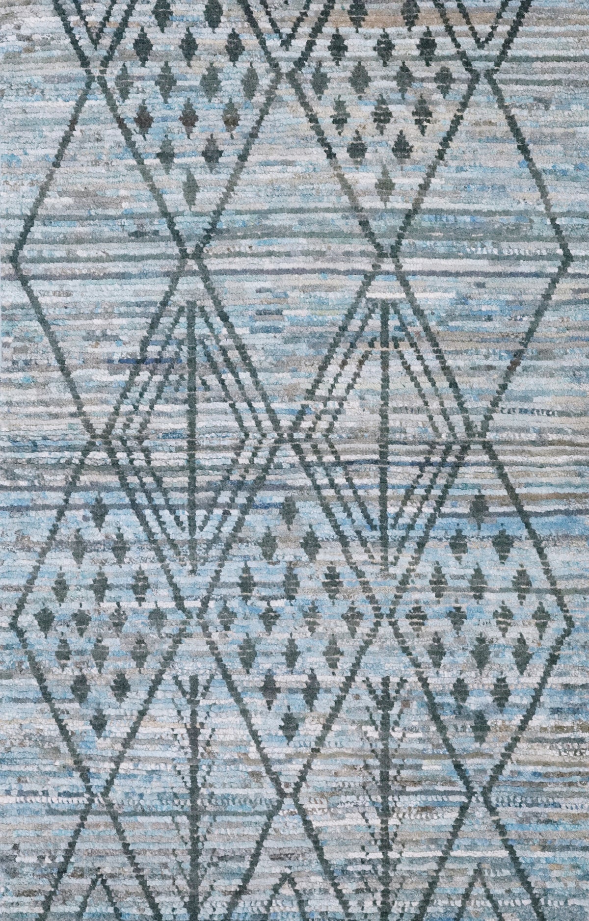 3x5 Ft Blue Moroccan Rug - Hand Knotted Area Rug
