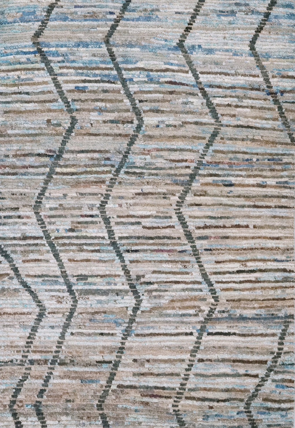 3x5 Ft Blue Moroccan Rug - Hand Knotted Area Rug