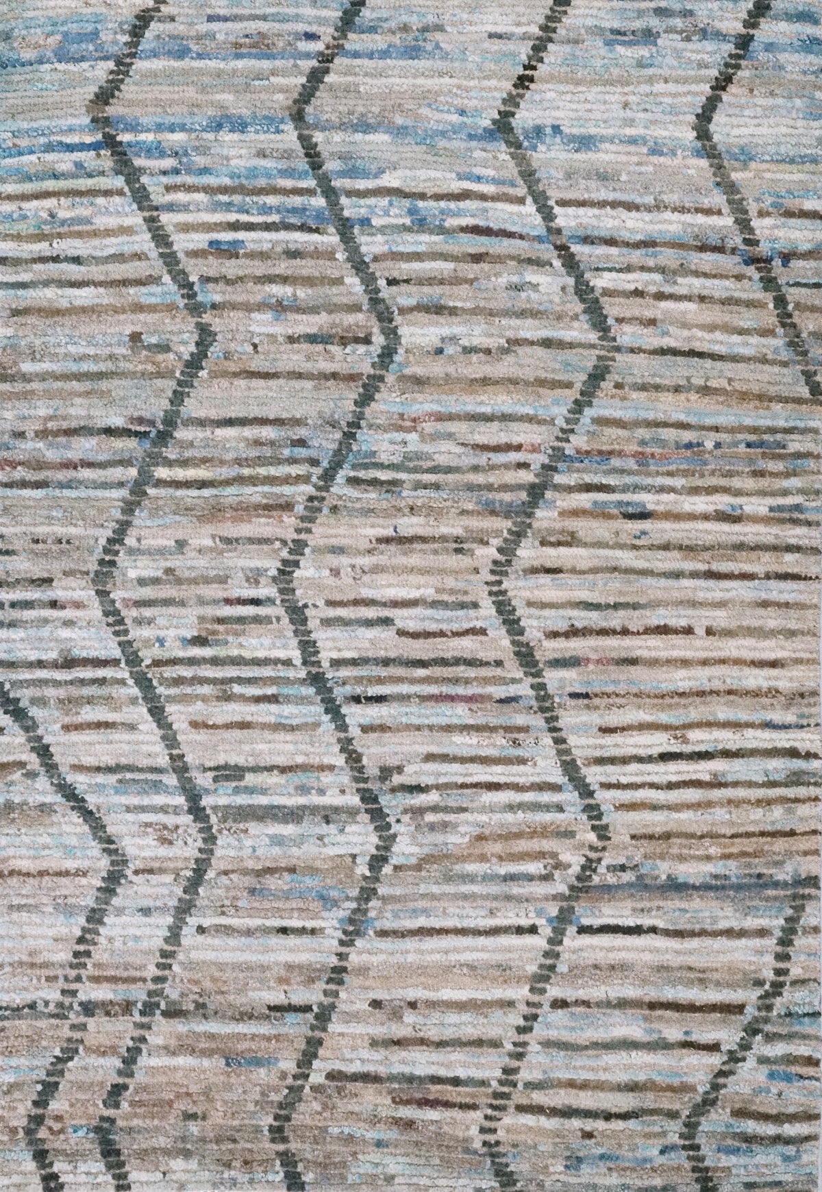 3x5 Ft Blue Moroccan Rug - Hand Knotted Area Rug