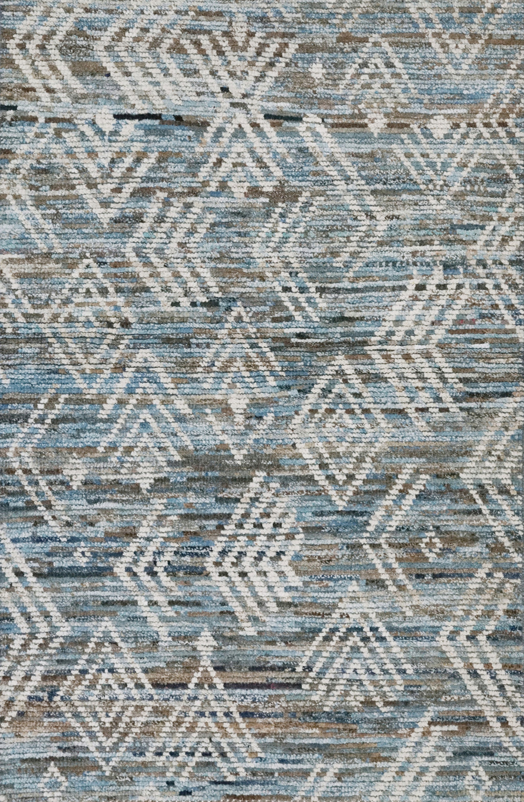 3x5 Ft Blue & Beige Moroccan Rug - Hand Knotted Area Rug