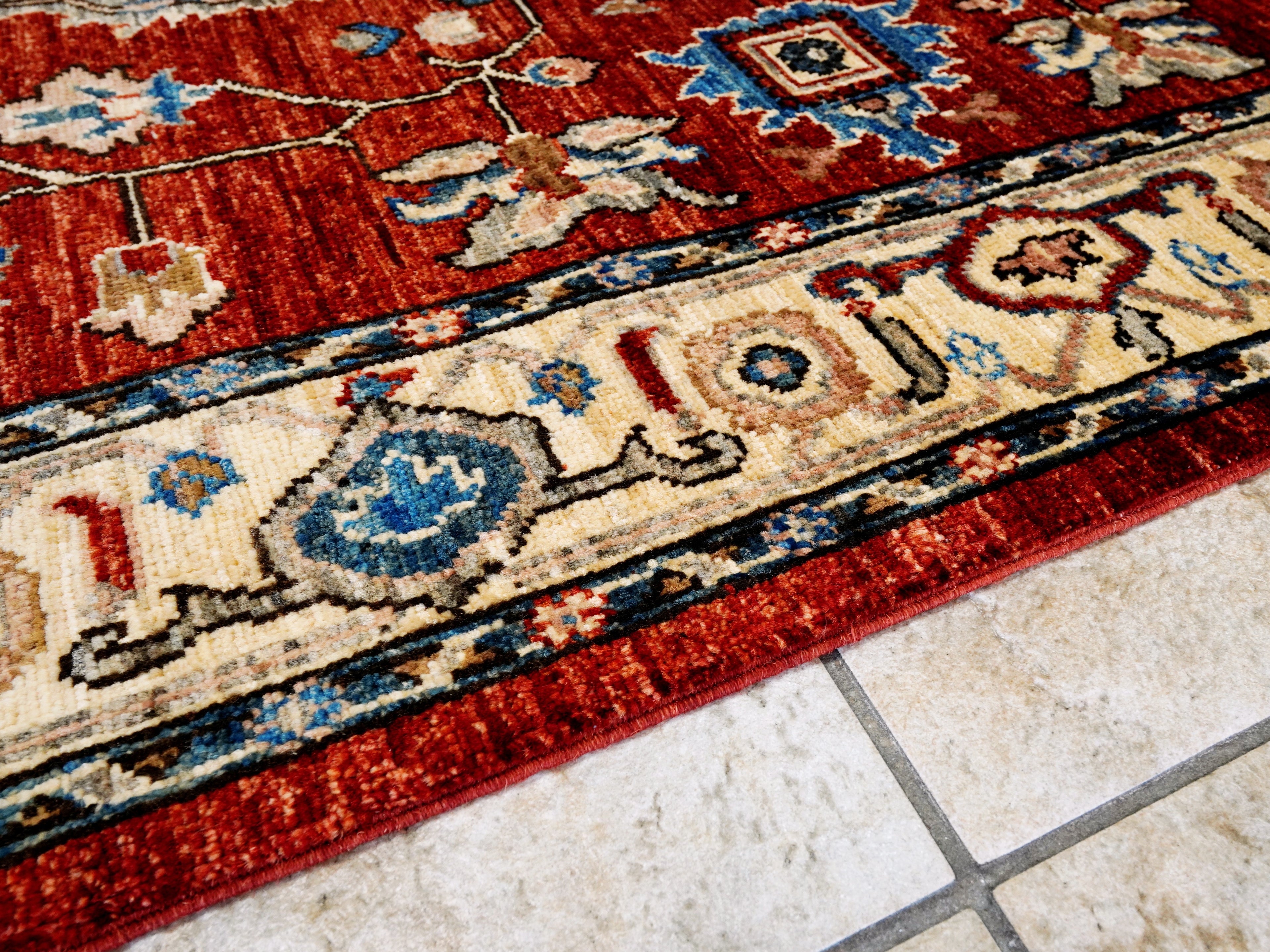 4x6 Ft Afghan Hand Knotted Rug - Red Oriental Rug