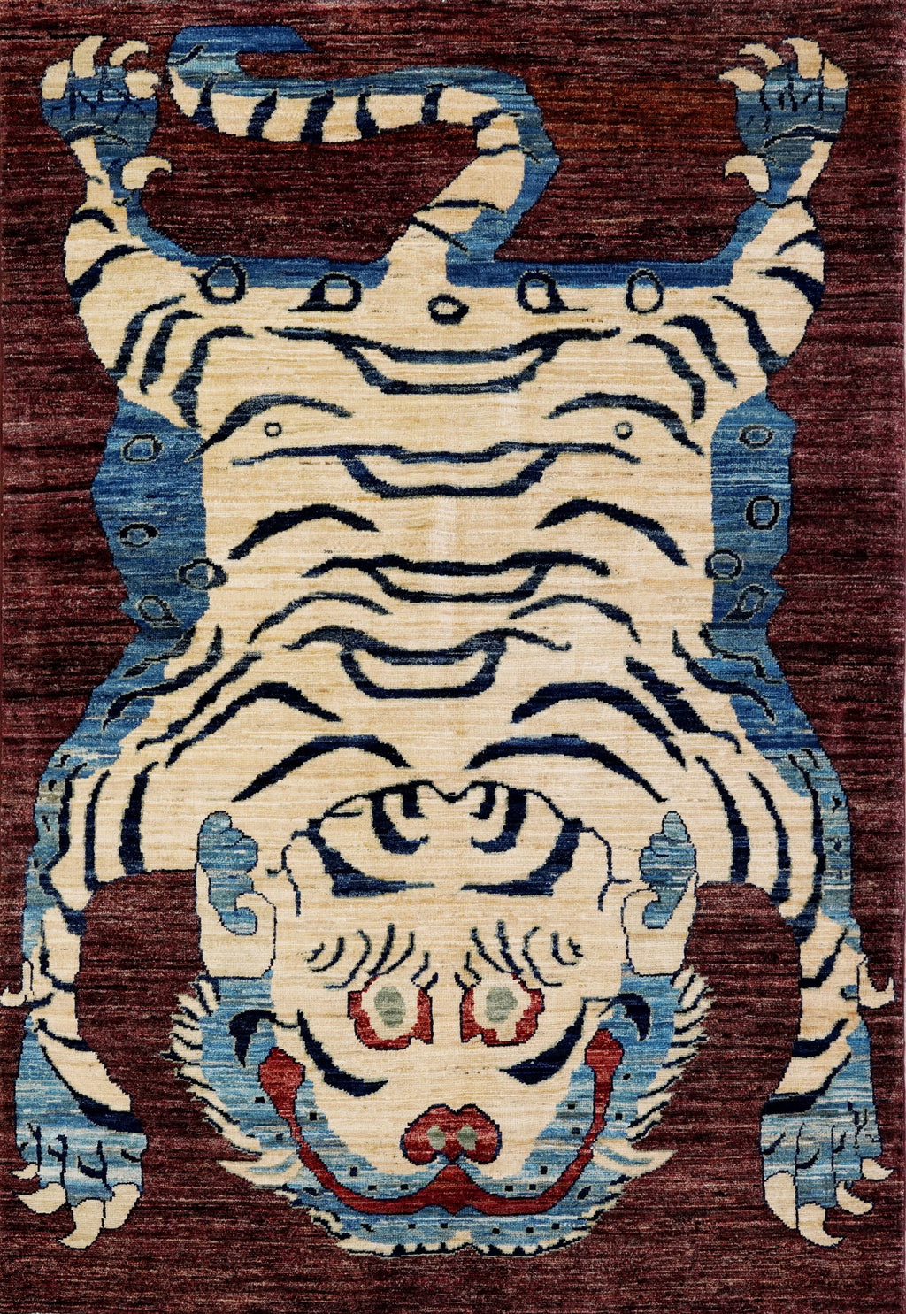 4x6 Ft Beige Tiger Rug - Handmade Afghan Rug