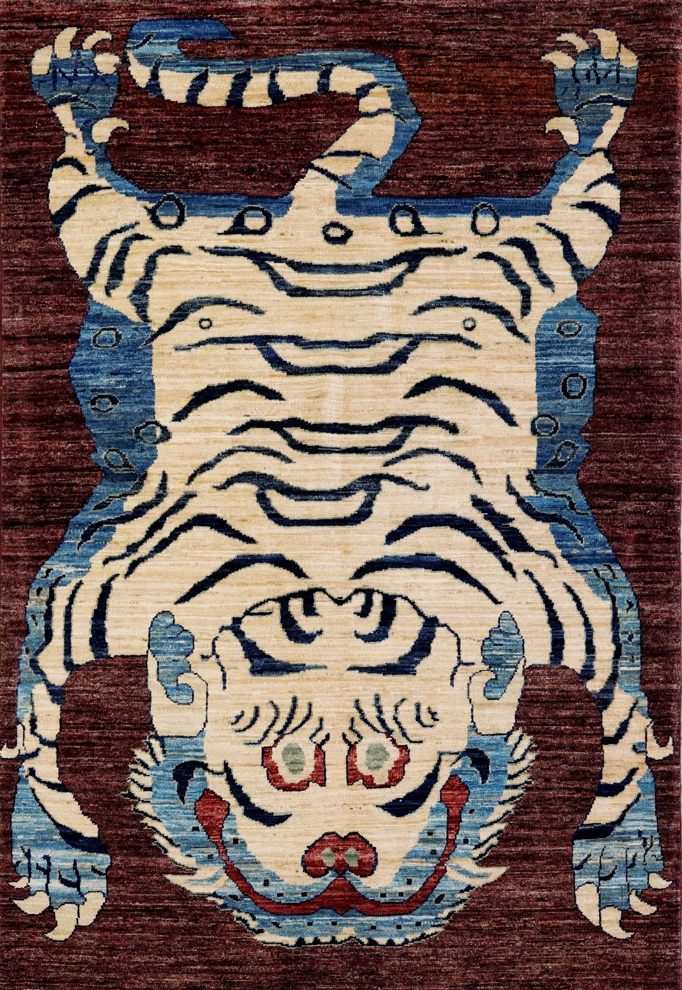 4x6 Ft Beige Tiger Rug - Handmade Afghan Rug