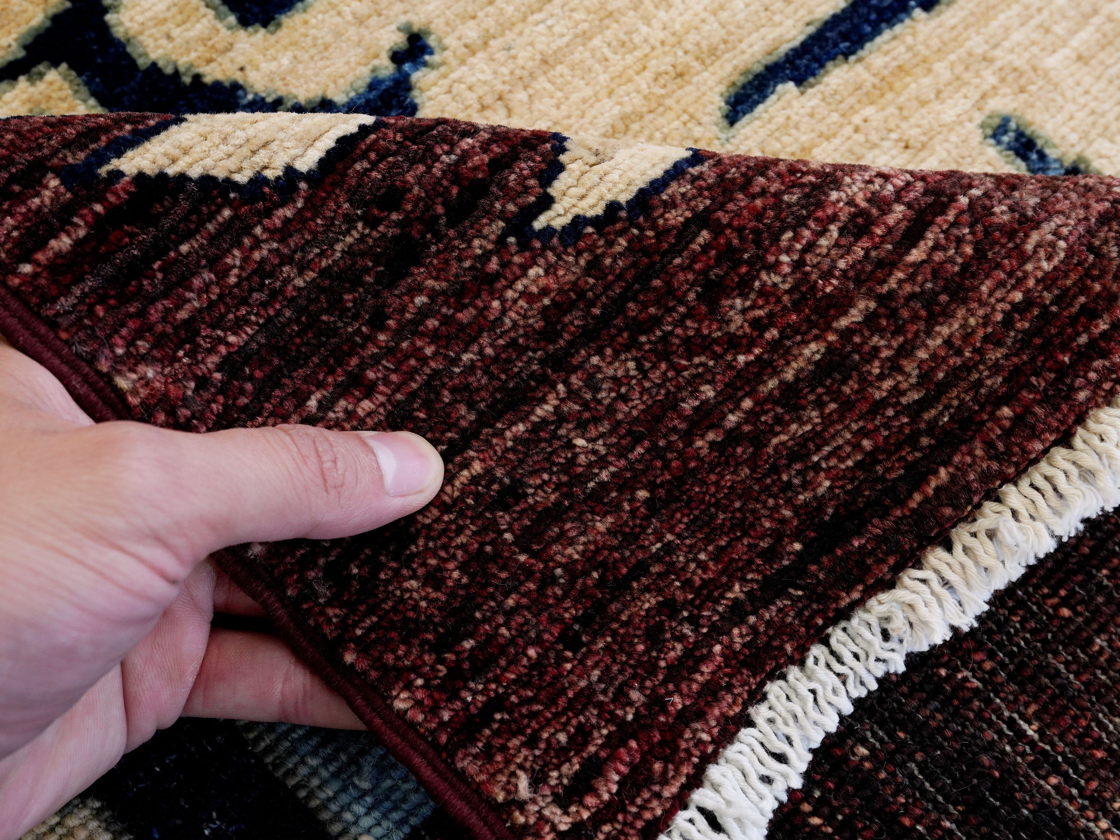 4x6 Ft Beige Tiger Rug - Handmade Afghan Rug
