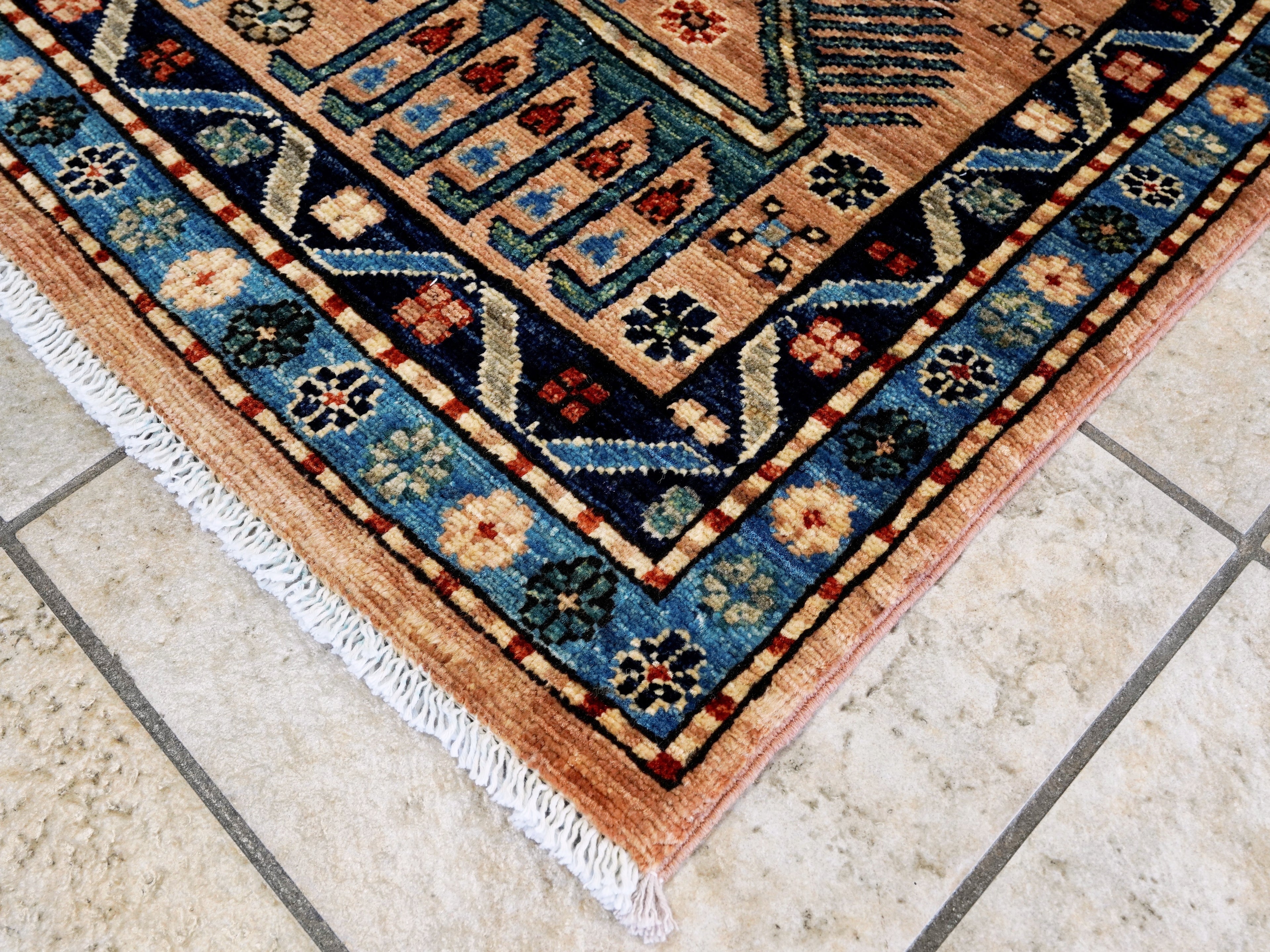 4x6 Ft Orange Animal Rug - Handmade Afghan Wool Rug