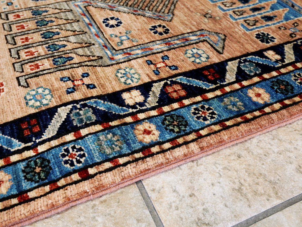 4x6 Ft Orange Animal Rug - Handmade Afghan Wool Rug