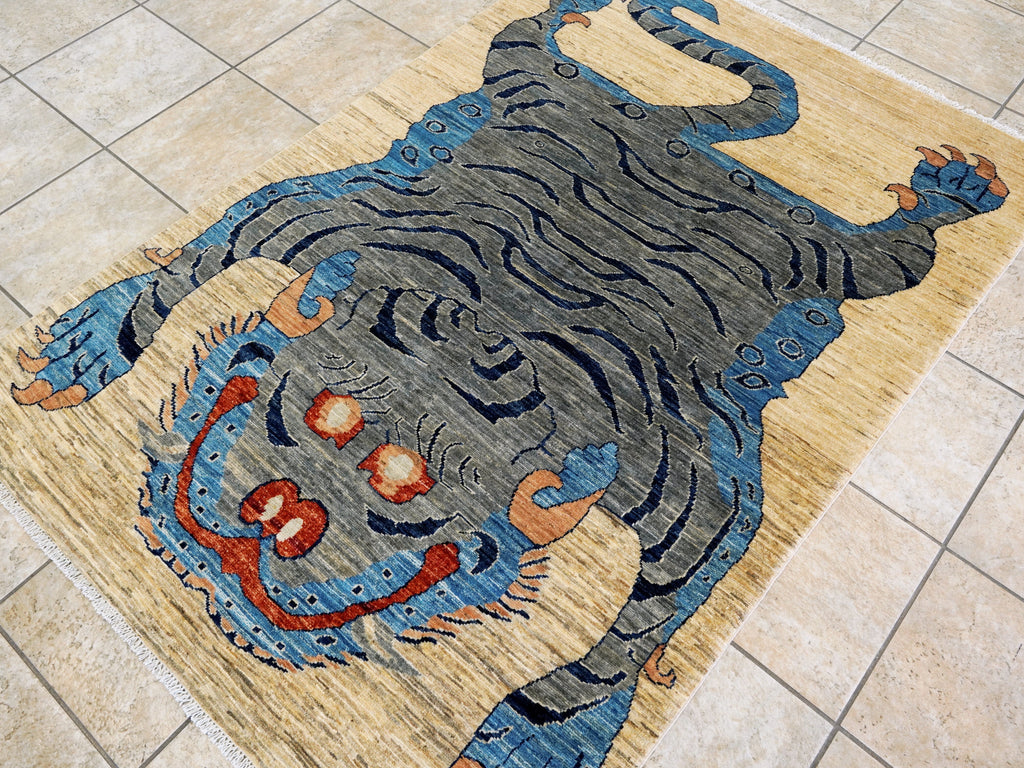 4x6 Ft Tiger Rug - Handmade Afghan Rug