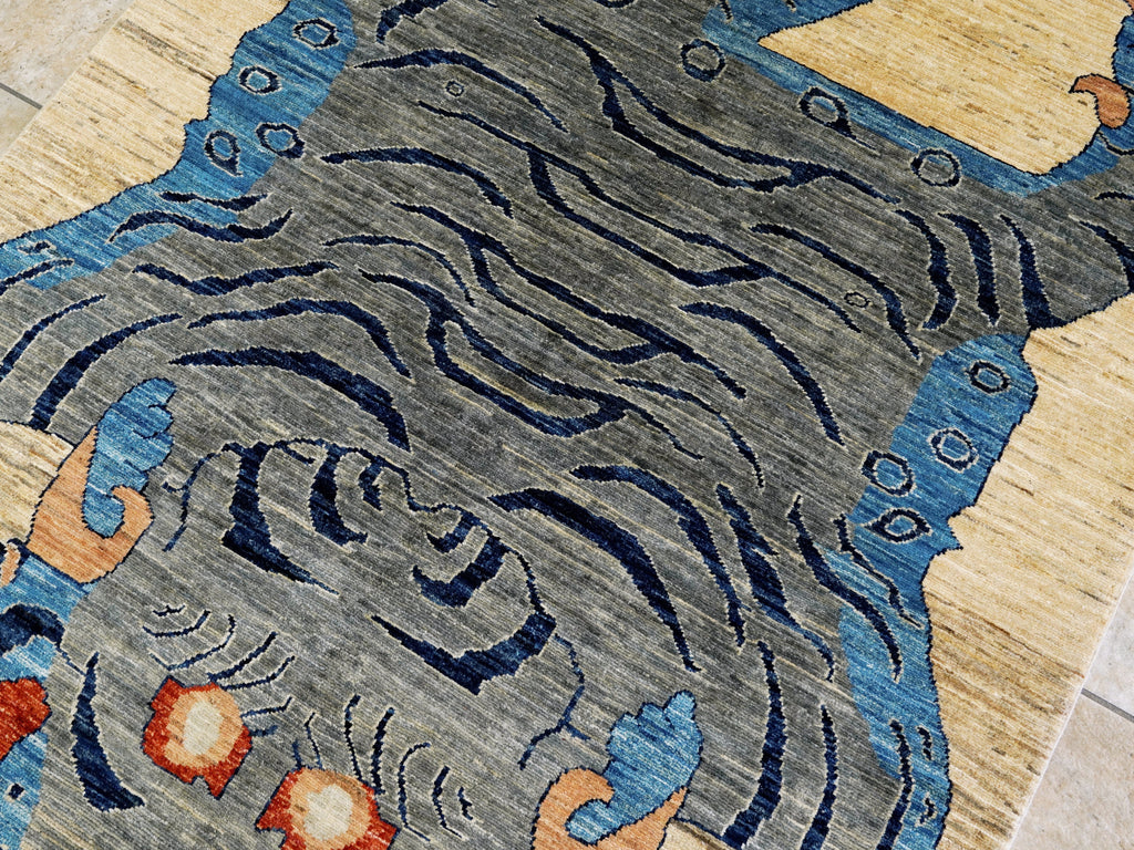 4x6 Ft Tiger Rug - Handmade Afghan Rug