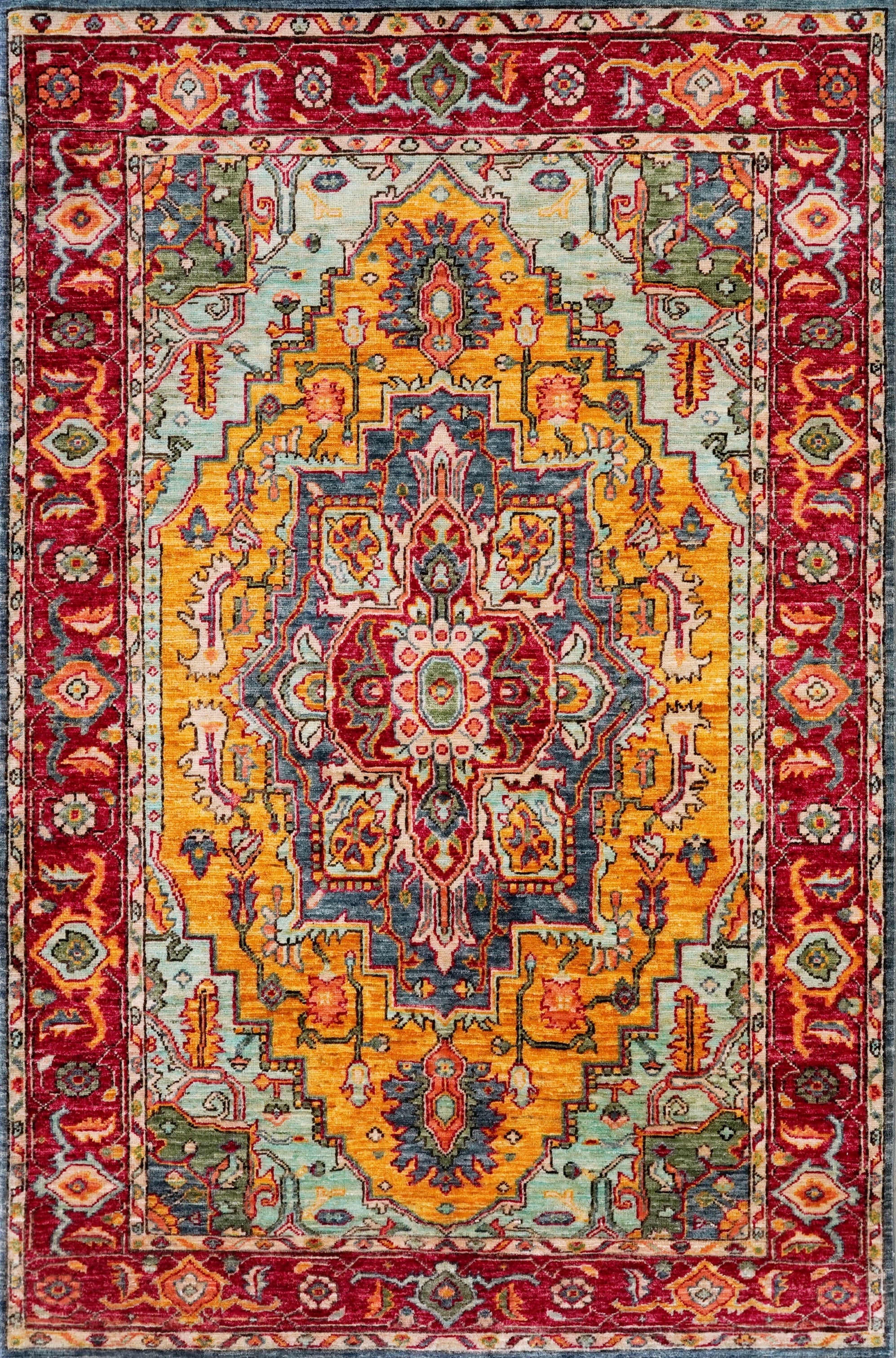 4x6 Ft Afghan Hand Knotted Rug - Multicolor Oriental Rug