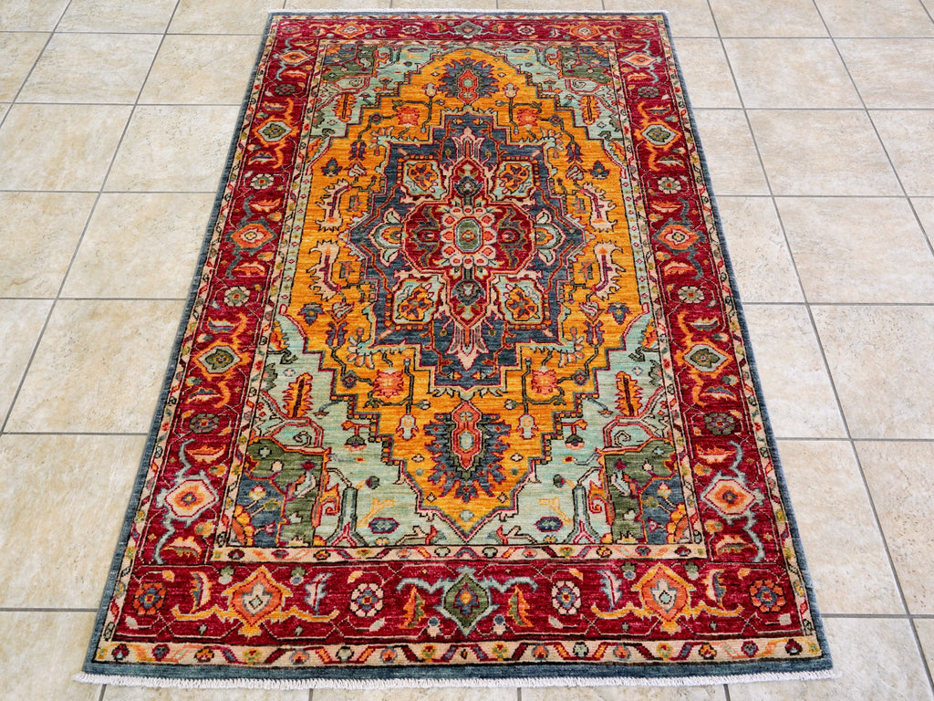 4x6 Ft Afghan Hand Knotted Rug - Multicolor Oriental Rug