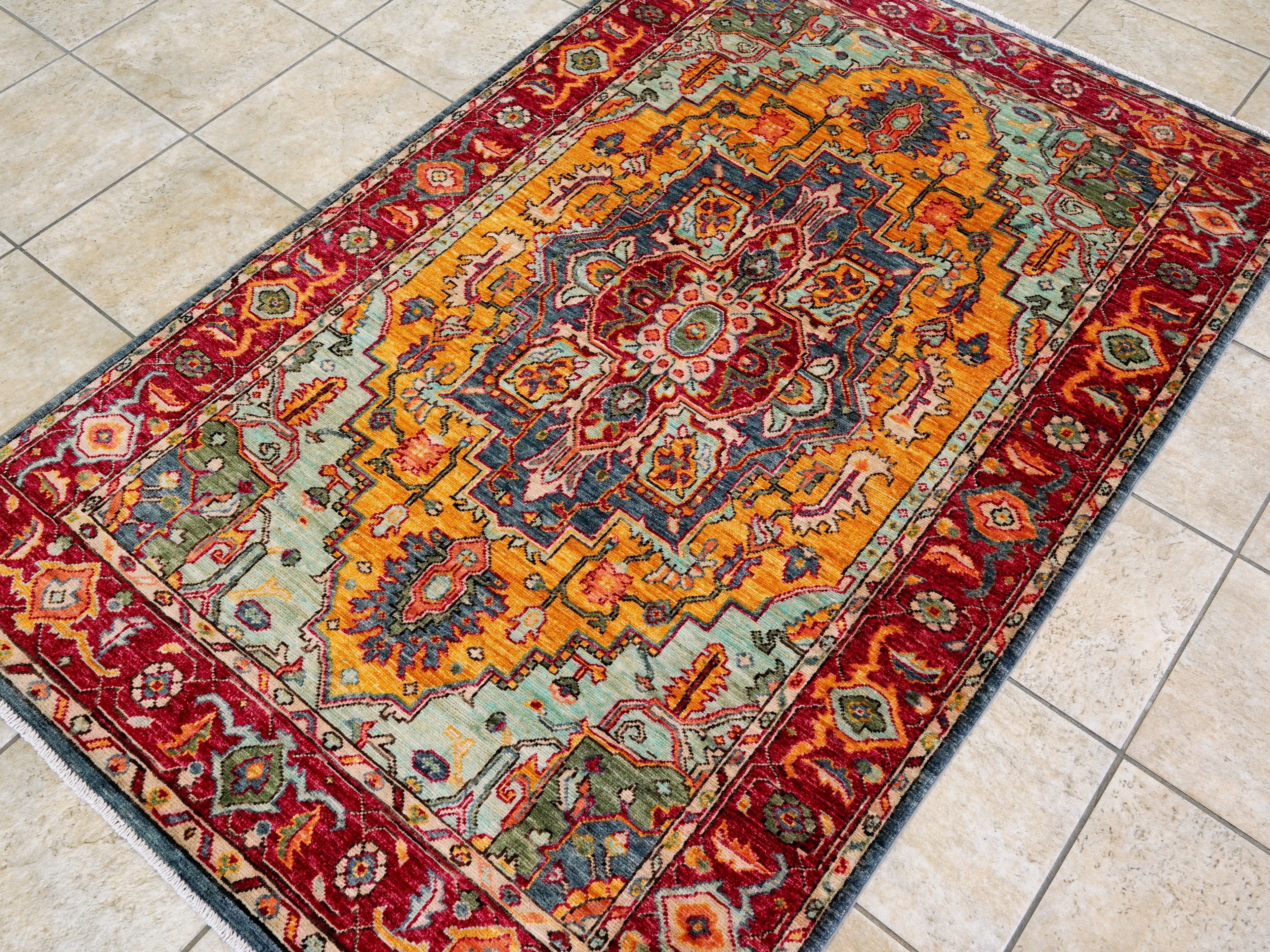 4x6 Ft Afghan Hand Knotted Rug - Multicolor Oriental Rug