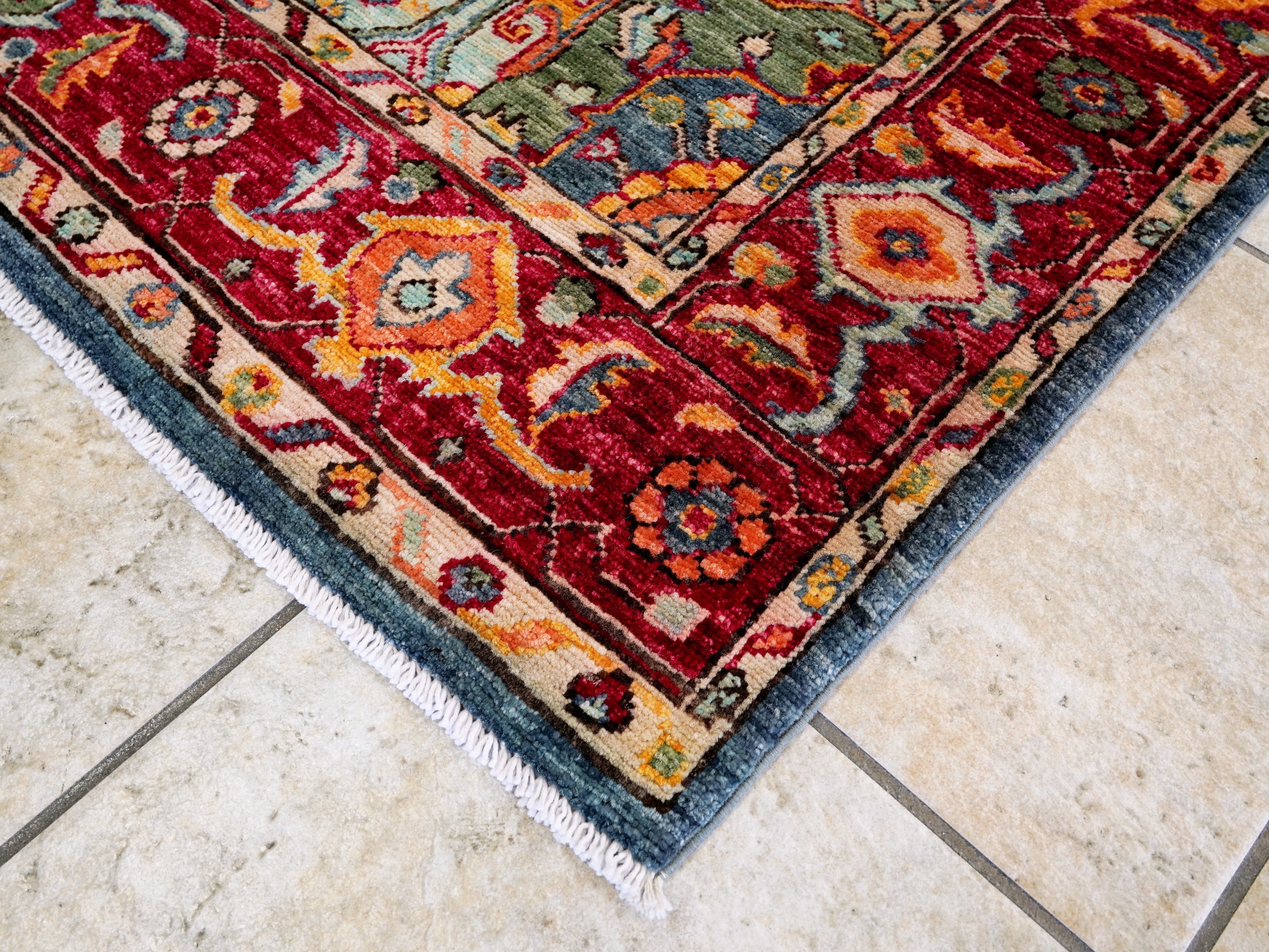 4x6 Ft Afghan Hand Knotted Rug - Multicolor Oriental Rug