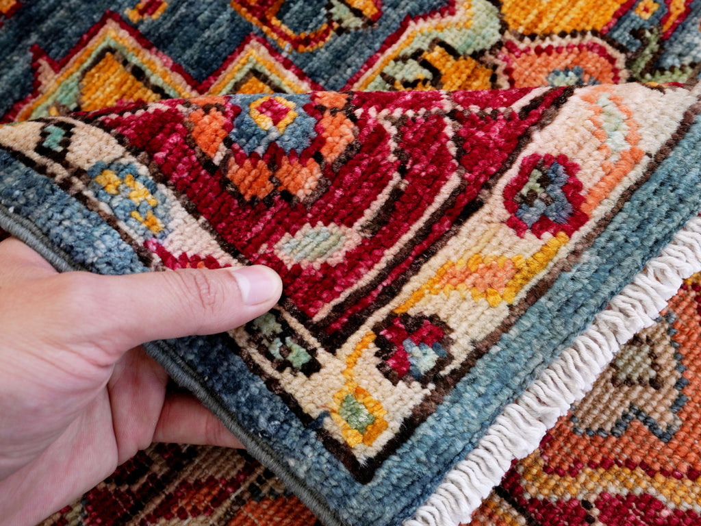 4x6 Ft Afghan Hand Knotted Rug - Multicolor Oriental Rug