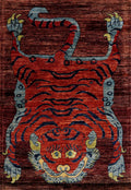 4x6 Ft Red Tiger Rug - Handmade Afghan Rug