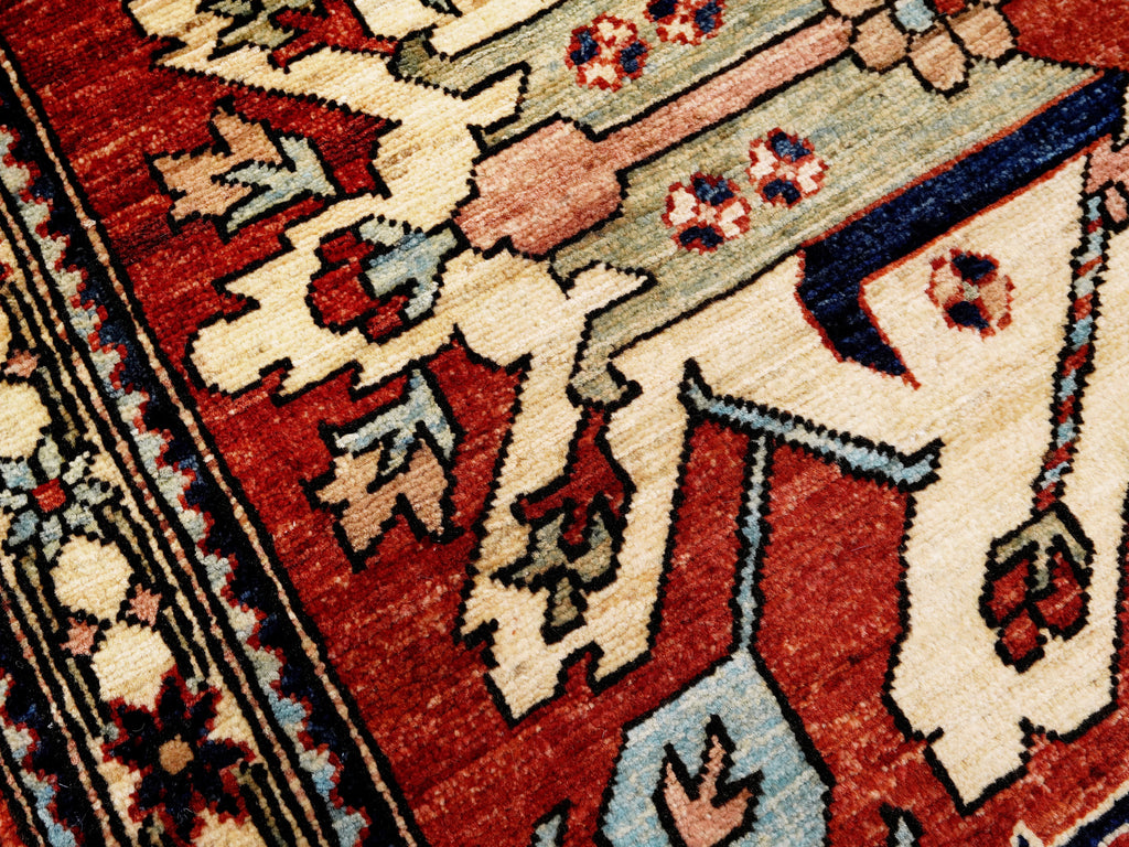 4x6 Ft Afghan Hand Knotted Rug - Red Floral Rug
