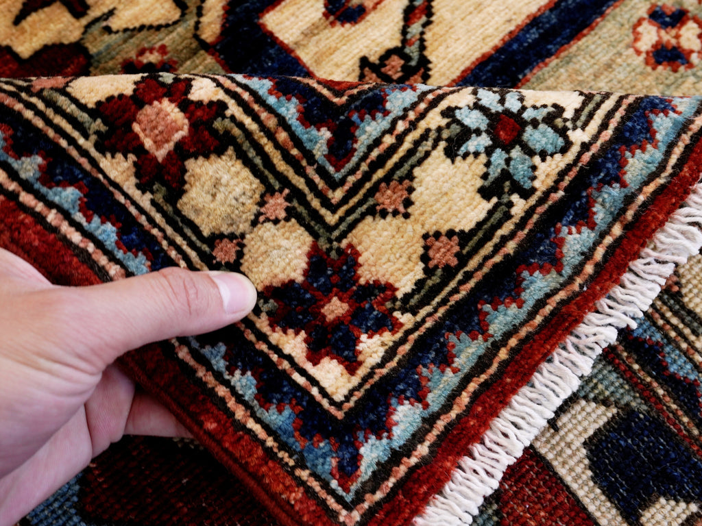 4x6 Ft Afghan Hand Knotted Rug - Red Floral Rug