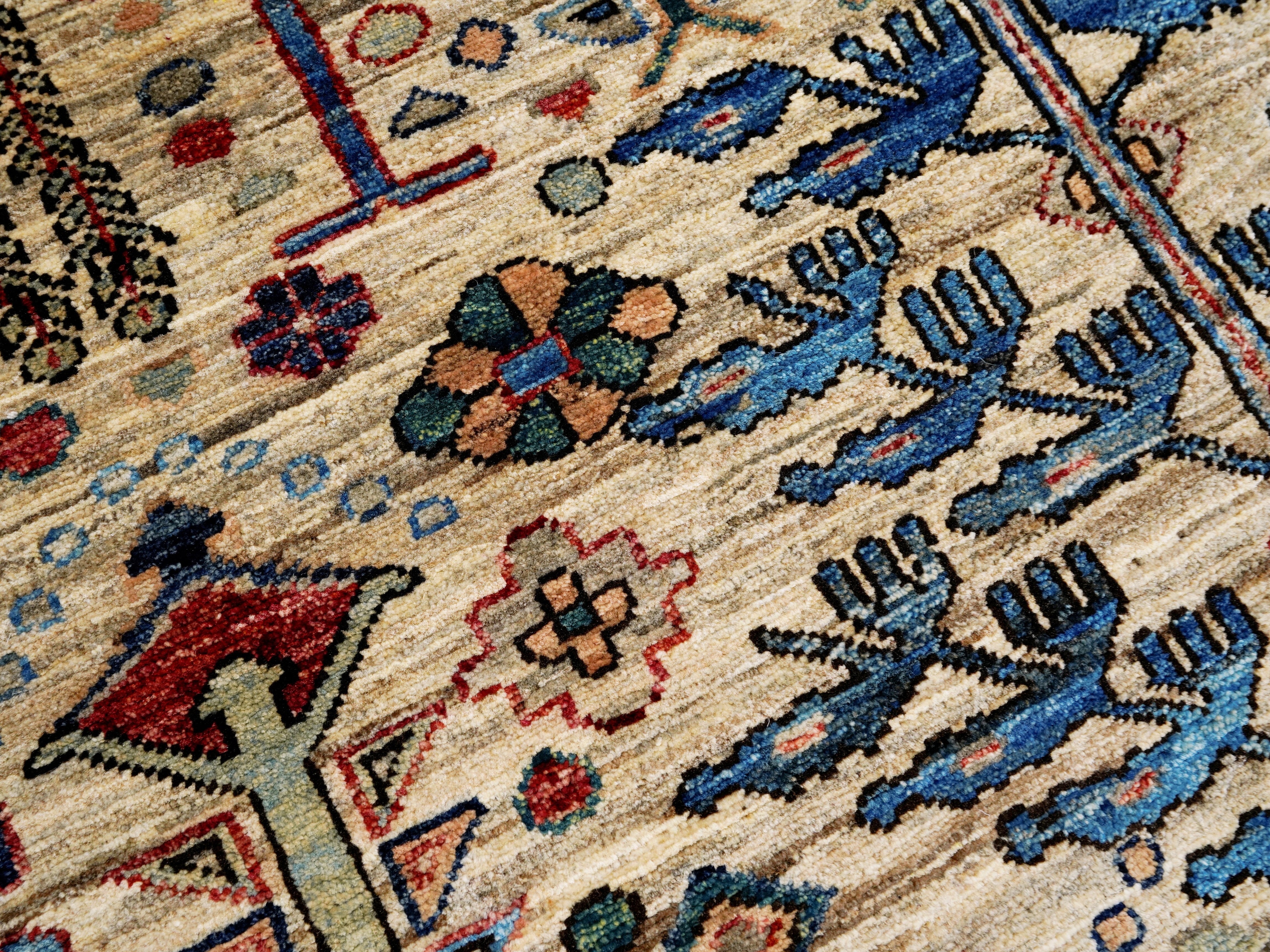 4x6 Ft Afghan Hand Knotted Rug - Begie Floral Rug