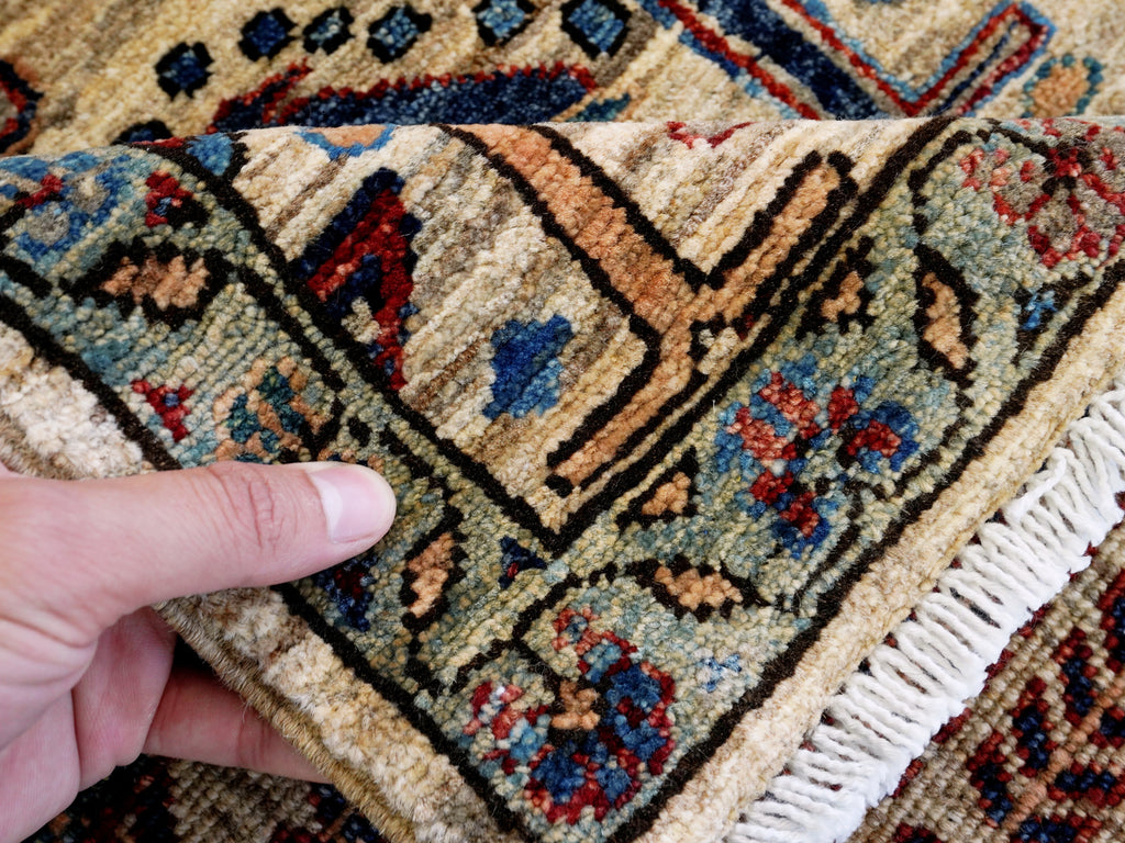 4x6 Ft Afghan Hand Knotted Rug - Begie Floral Rug