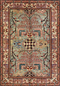 4x6 Ft Afghan Hand Knotted Rug - Green Floral Rug