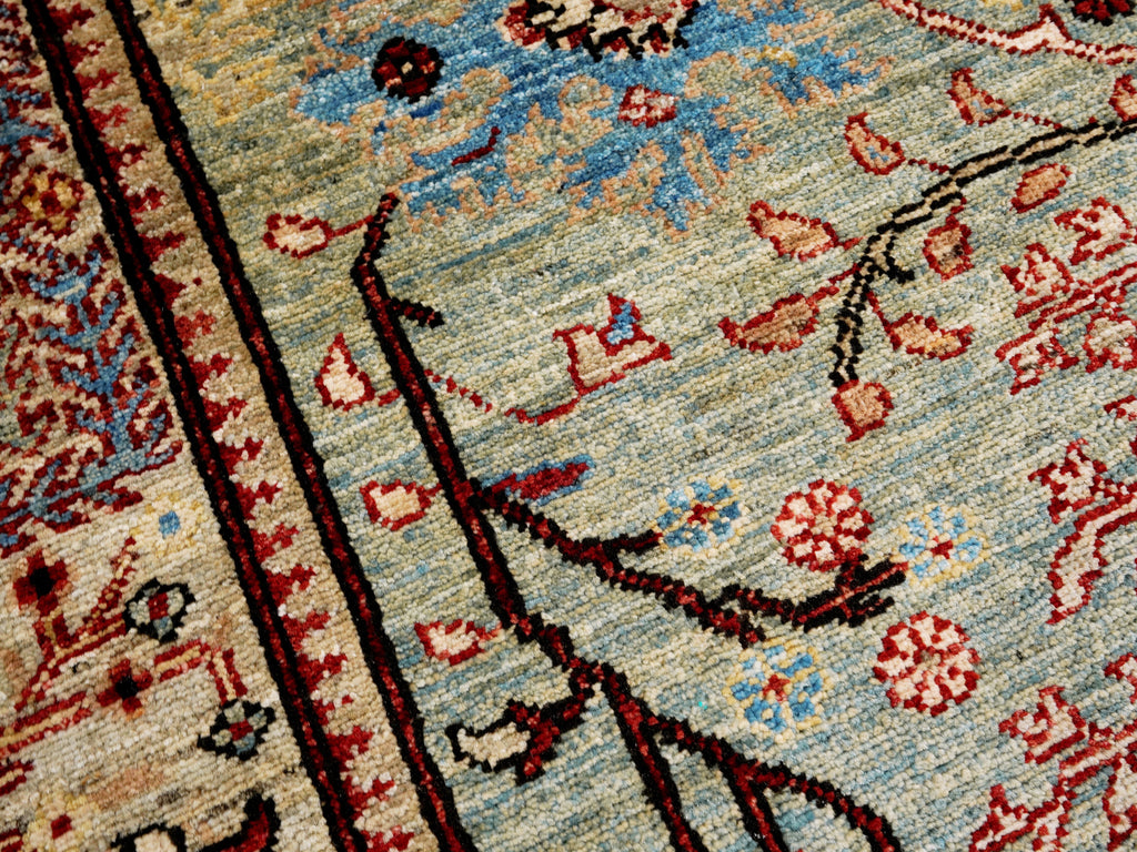 4x6 Ft Afghan Hand Knotted Rug - Green Floral Rug