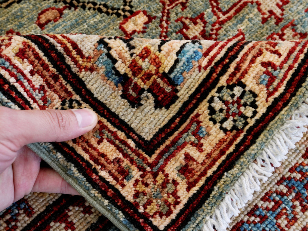 4x6 Ft Afghan Hand Knotted Rug - Green Floral Rug