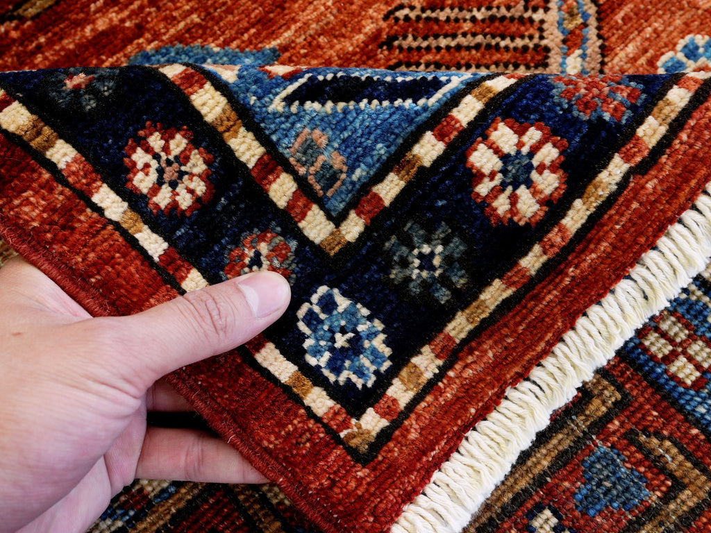 4x6 Ft Red Animal Rug - Handmade Afghan Wool Rug