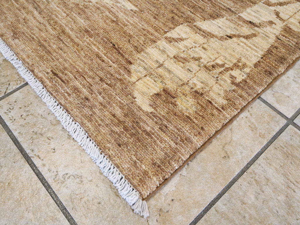 4x6 Ft Brown Tiger Rug - Handmade Afghan Rug