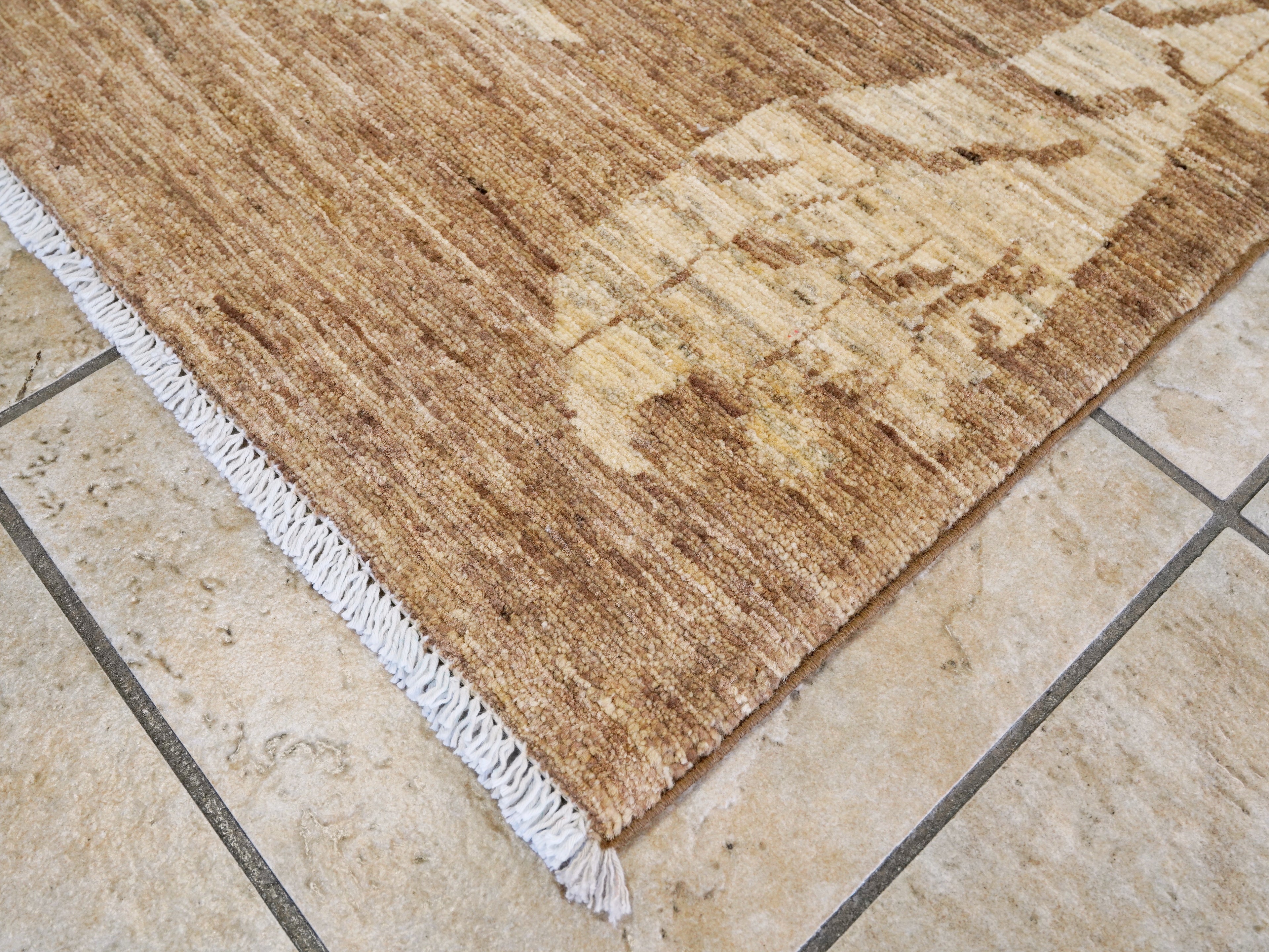 4x6 Ft Brown Tiger Rug - Handmade Afghan Rug