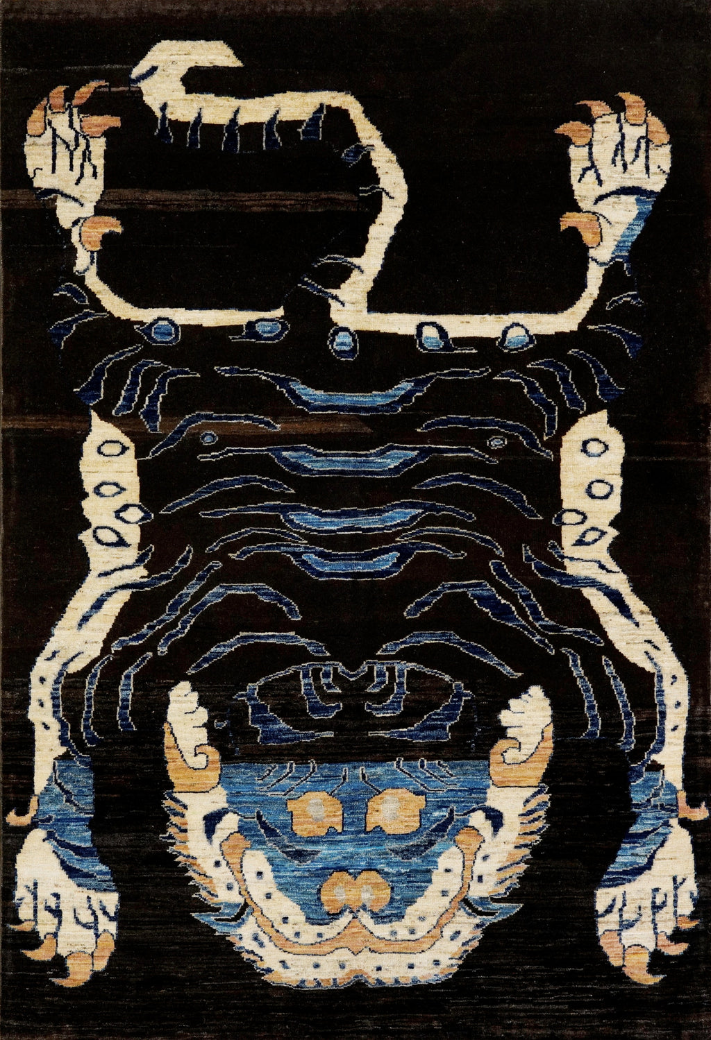 4x6 Ft Dark Brown Tiger Rug - Handmade Afghan Rug
